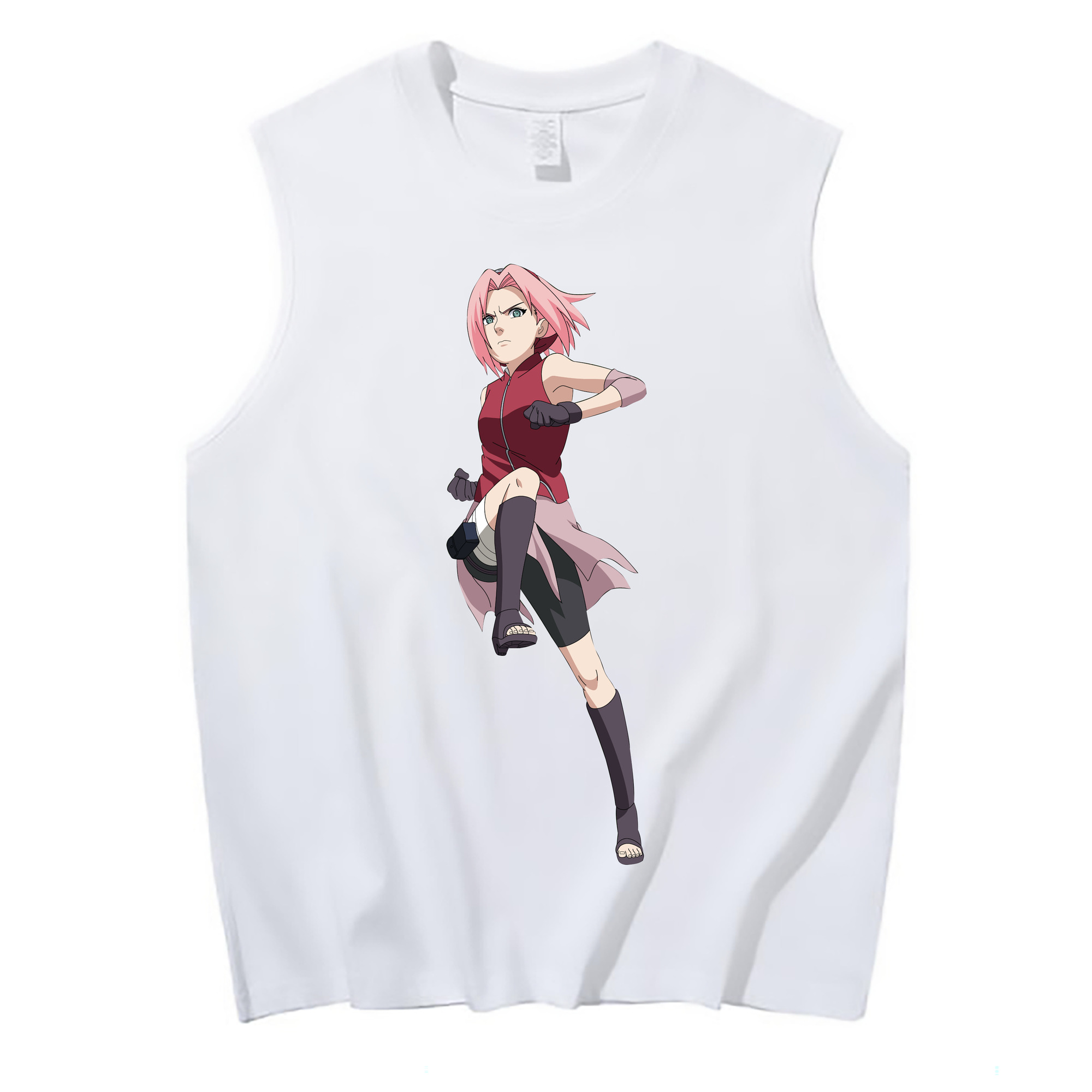 （画像用） NARUTO -ナルト- 春野サクラ Haruno Sakura コットン100％タンクトップ（フロントプリント）