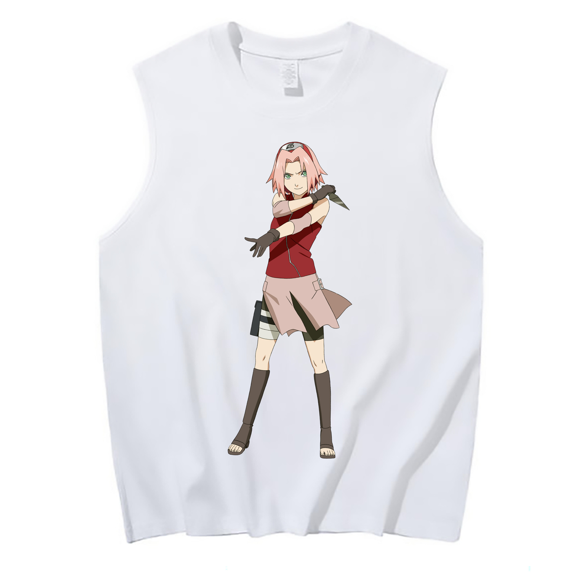 （画像用） NARUTO -ナルト- 春野サクラ Haruno Sakura コットン100％タンクトップ（フロントプリント）