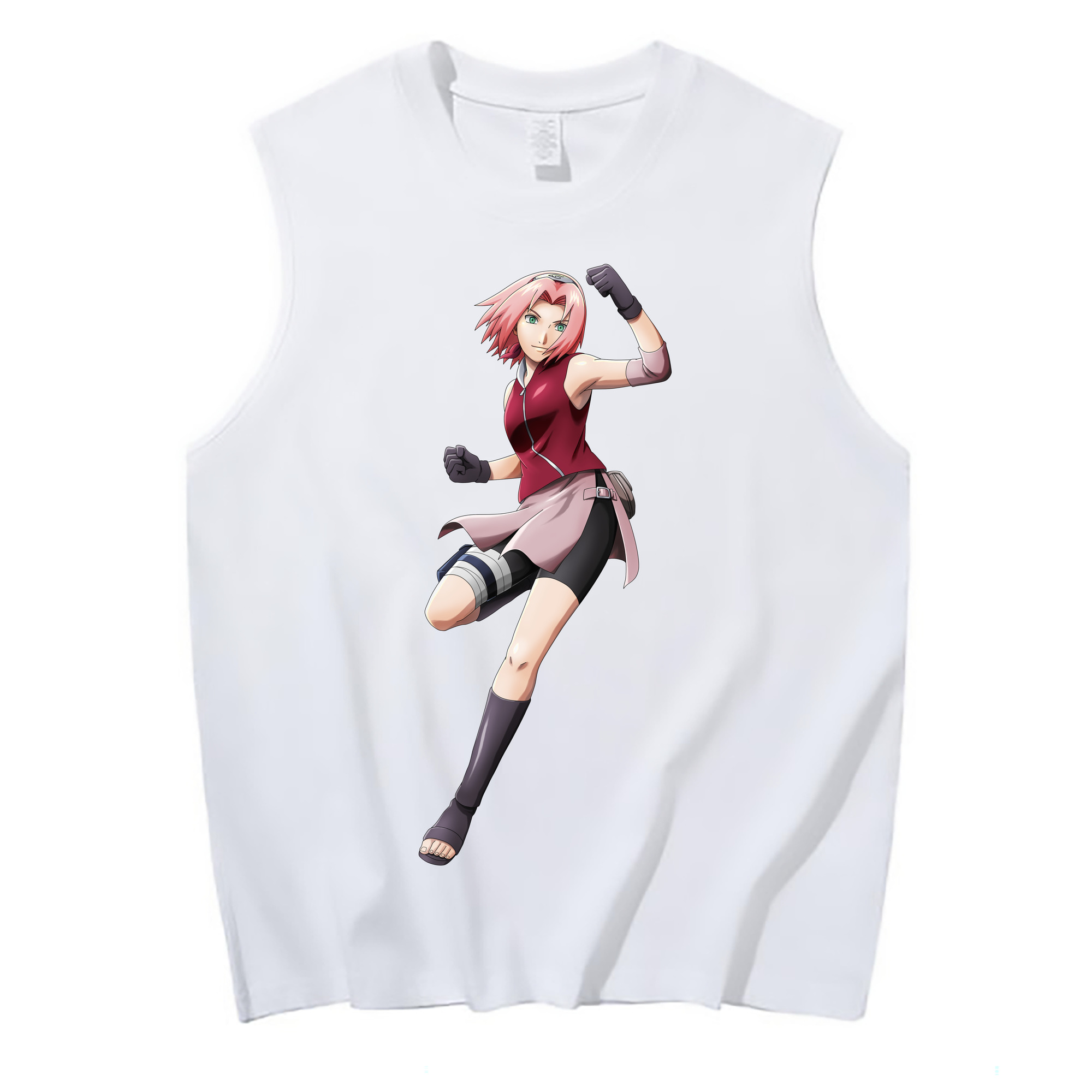 （画像用） NARUTO -ナルト- 春野サクラ Haruno Sakura コットン100％タンクトップ（フロントプリント）