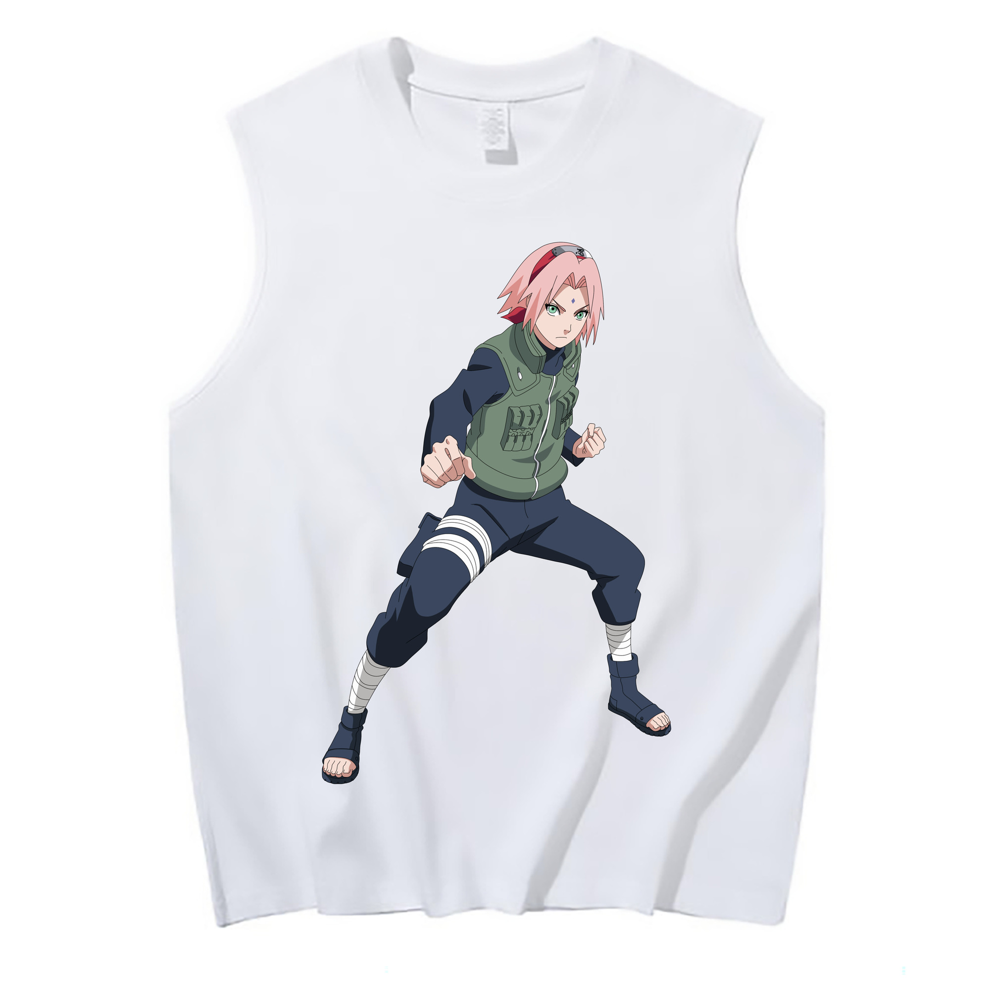 （画像用） NARUTO -ナルト- 春野サクラ Haruno Sakura コットン100％タンクトップ（フロントプリント）