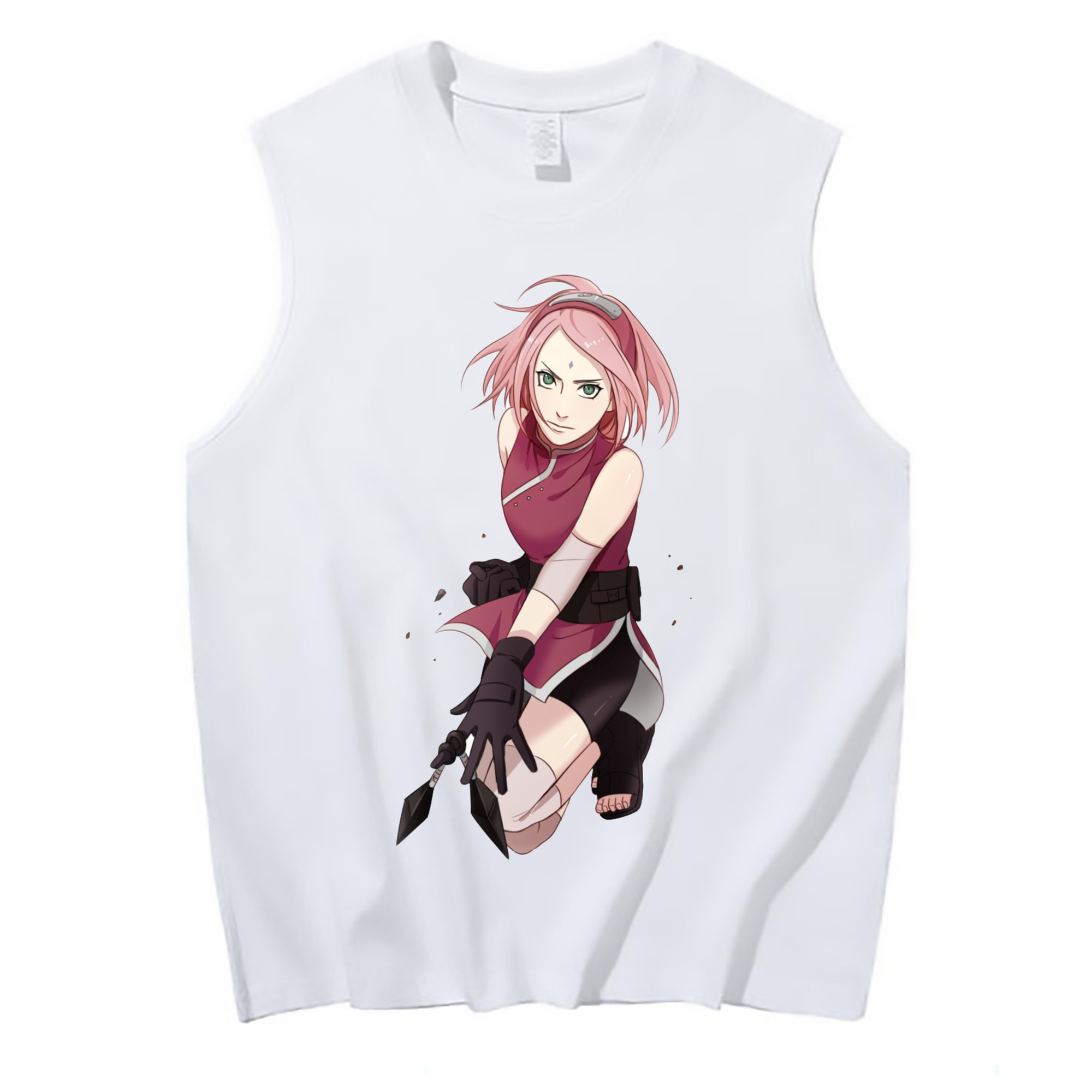 （画像用） NARUTO -ナルト- 春野サクラ Haruno Sakura コットン100％タンクトップ（フロントプリント）