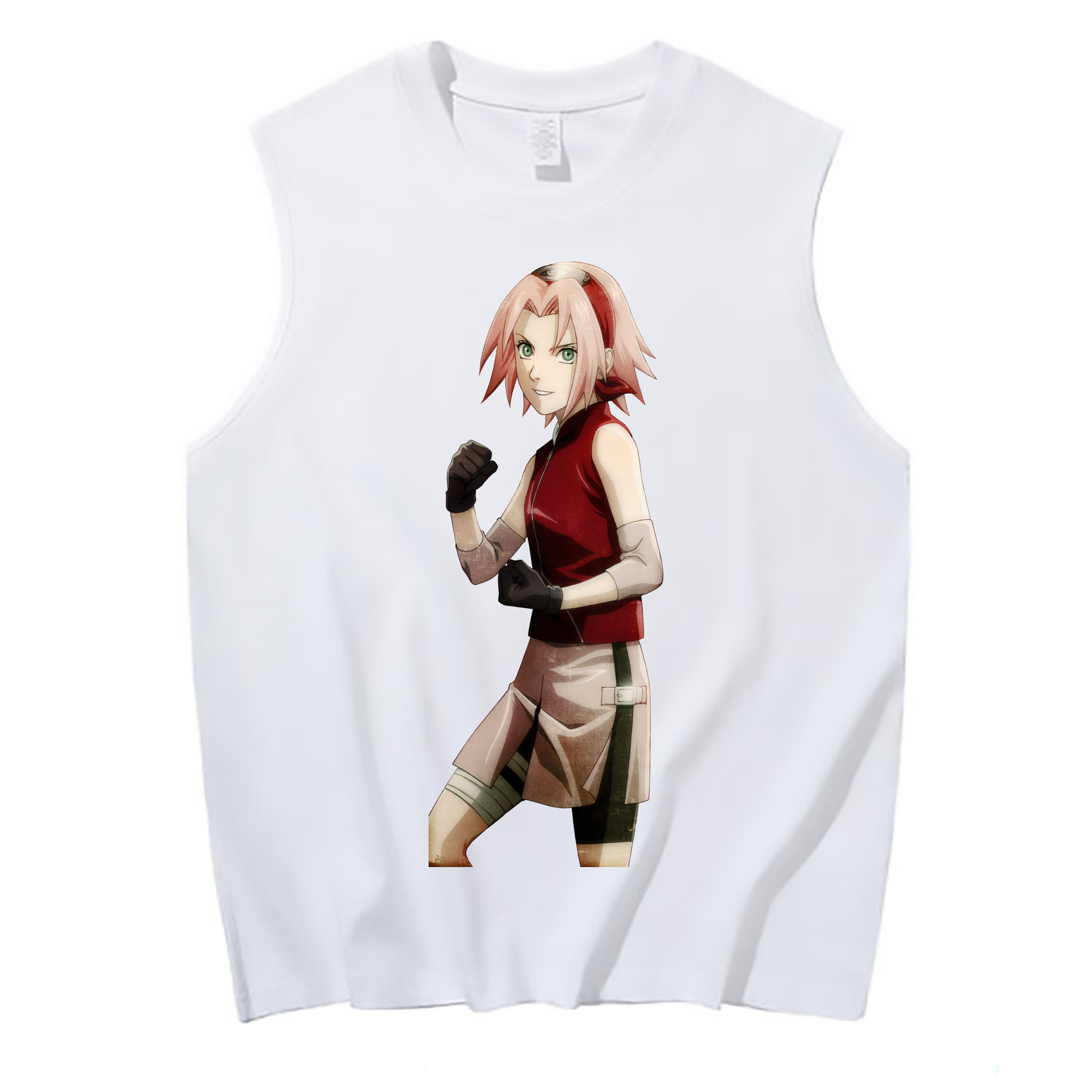 （画像用） NARUTO -ナルト- 春野サクラ Haruno Sakura コットン100％タンクトップ（フロントプリント）