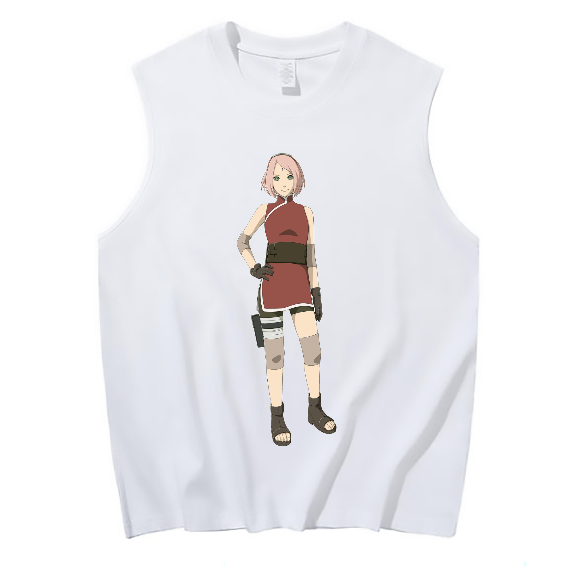 （画像用） NARUTO -ナルト- 春野サクラ Haruno Sakura コットン100％タンクトップ（フロントプリント）