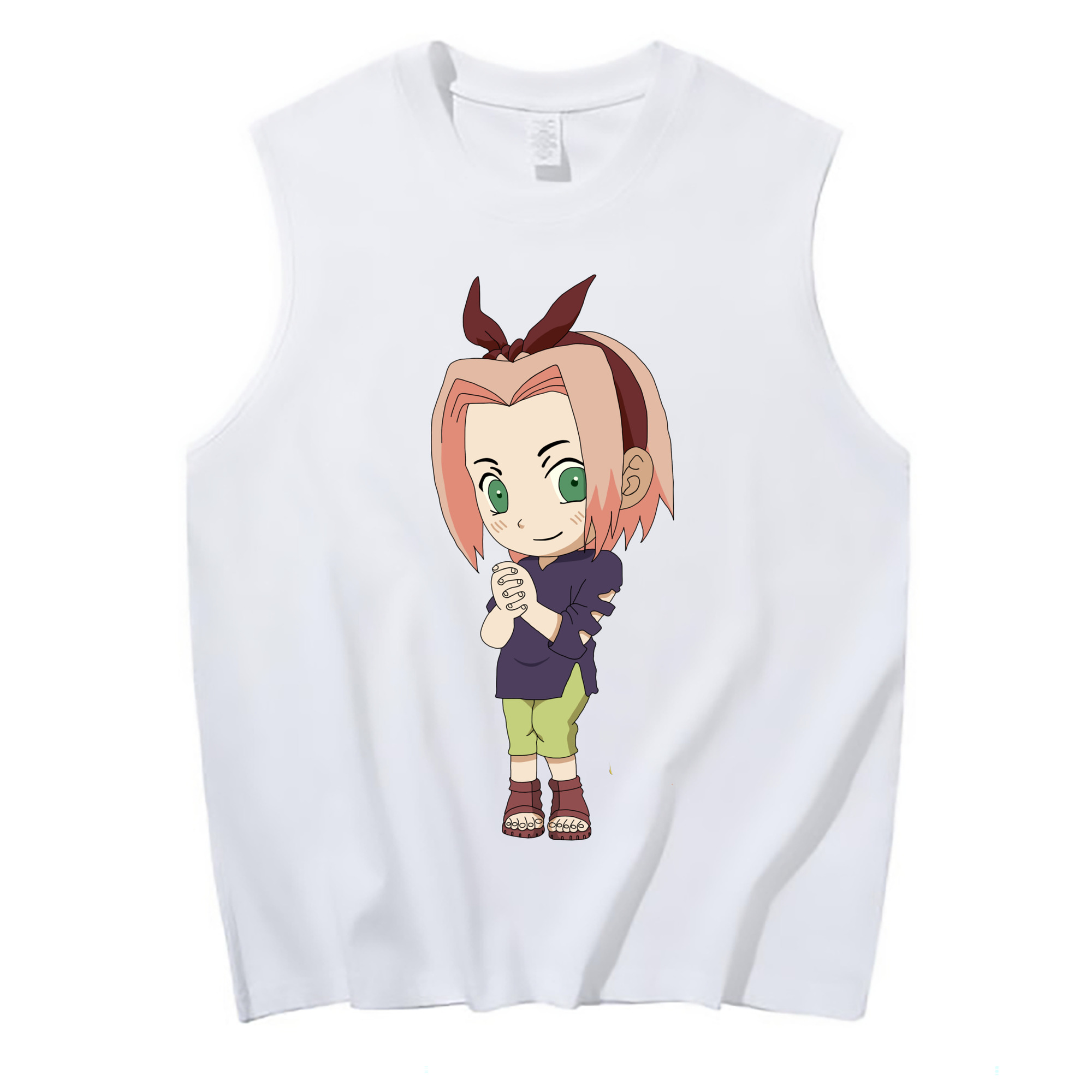 （画像用） NARUTO -ナルト- 春野サクラ Haruno Sakura コットン100％タンクトップ（フロントプリント）