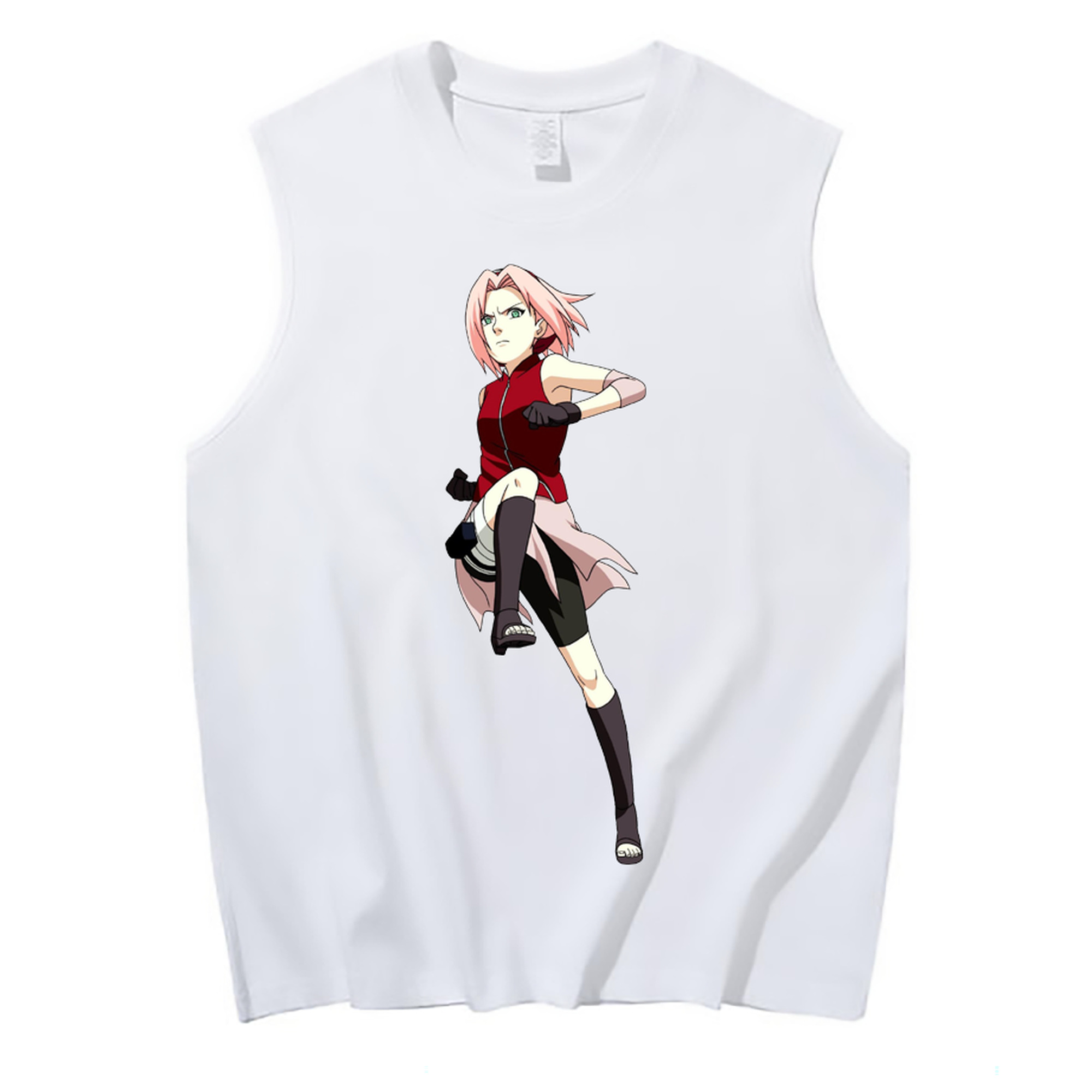 （画像用） NARUTO -ナルト- 春野サクラ Haruno Sakura コットン100％タンクトップ（フロントプリント）