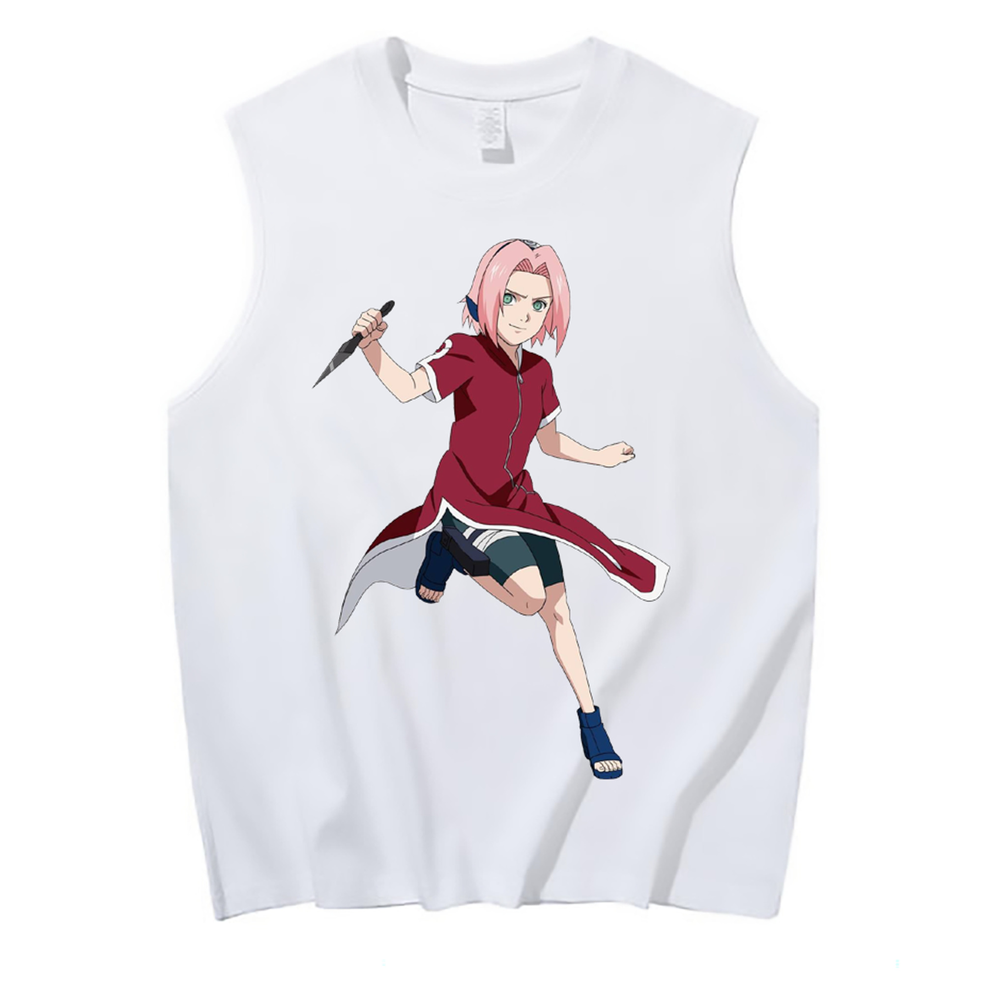 （画像用） NARUTO -ナルト- 春野サクラ Haruno Sakura コットン100％タンクトップ（フロントプリント）