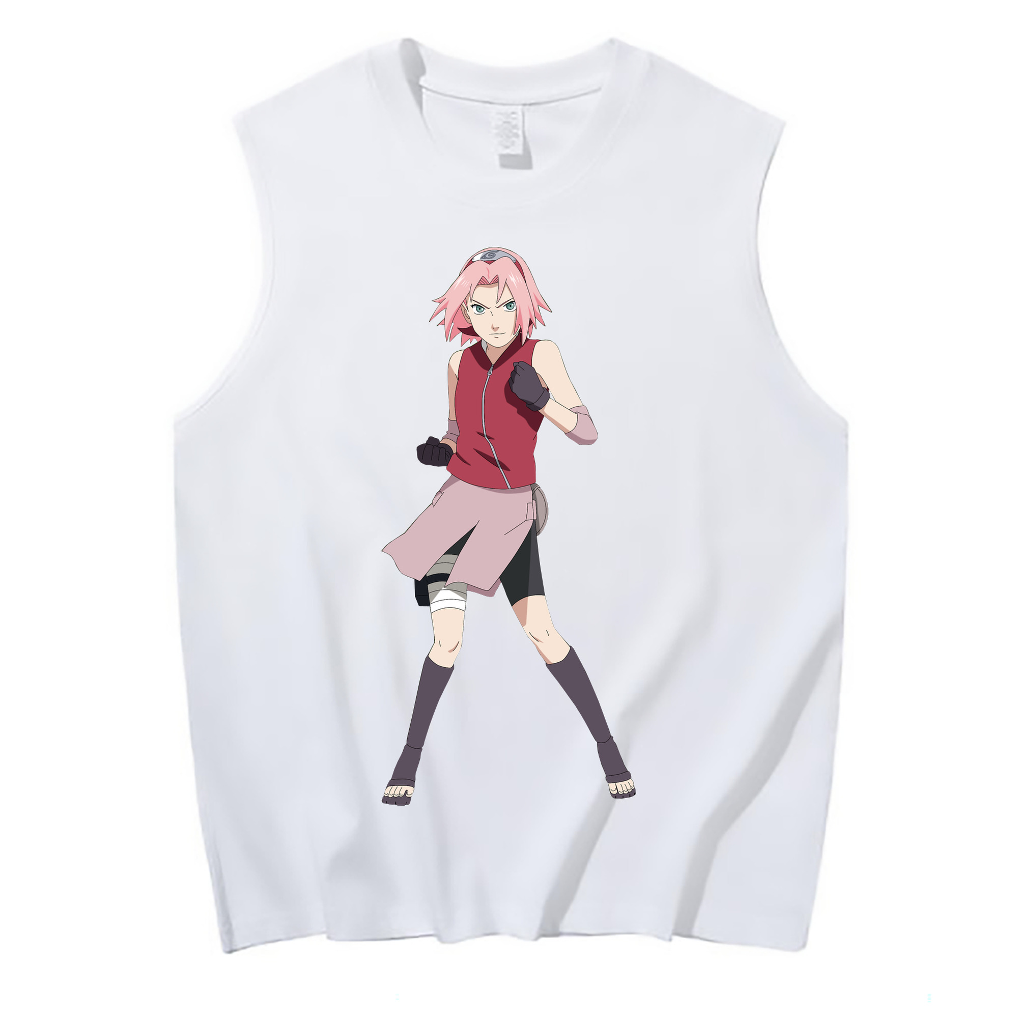 （画像用） NARUTO -ナルト- 春野サクラ Haruno Sakura コットン100％タンクトップ（フロントプリント）
