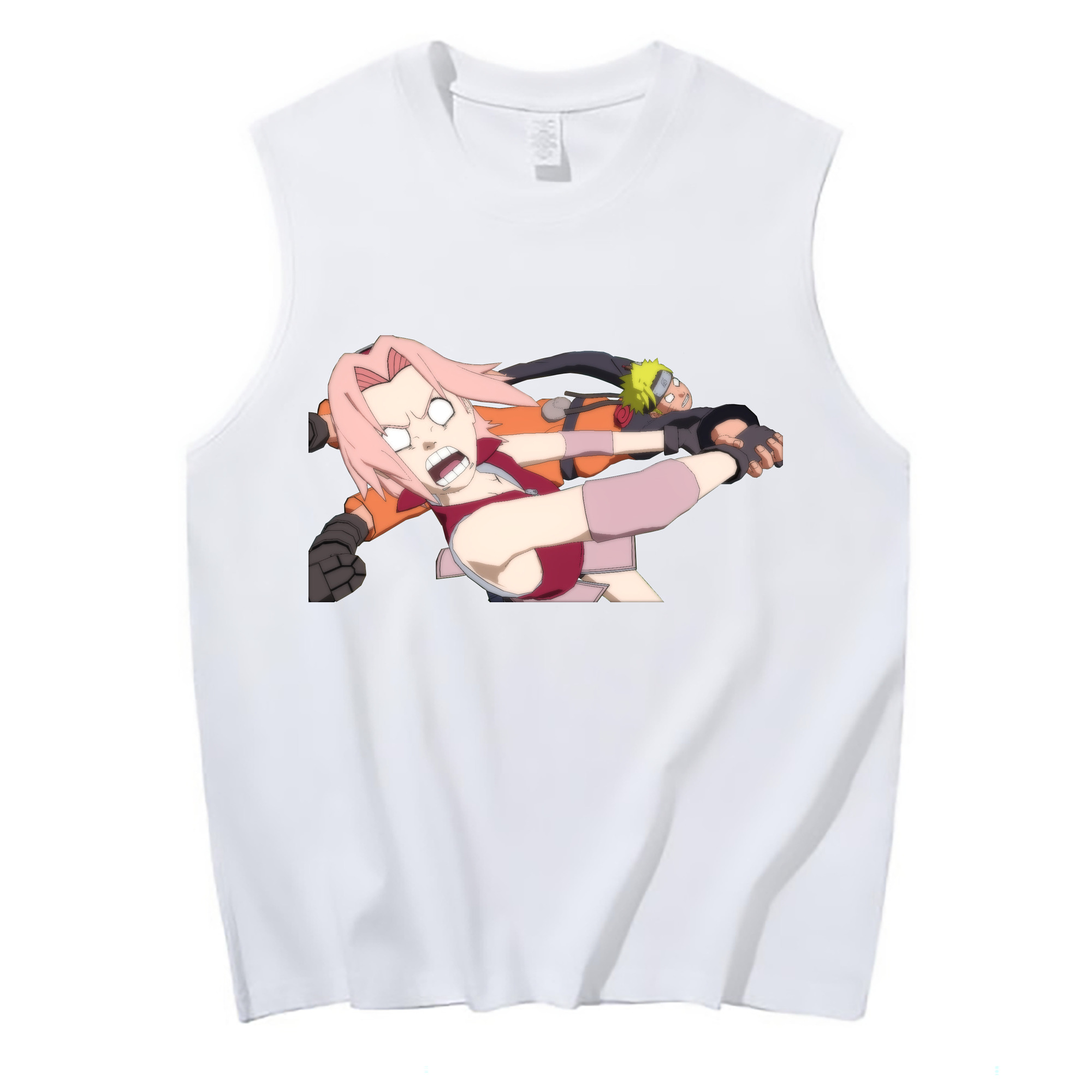 （画像用） NARUTO -ナルト- 春野サクラ Haruno Sakura コットン100％タンクトップ（フロントプリント）