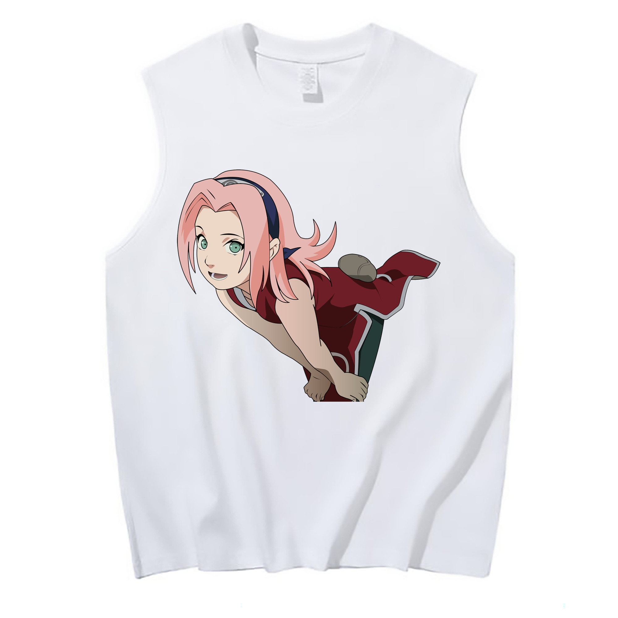 （画像用） NARUTO -ナルト- 春野サクラ Haruno Sakura コットン100％タンクトップ（フロントプリント）
