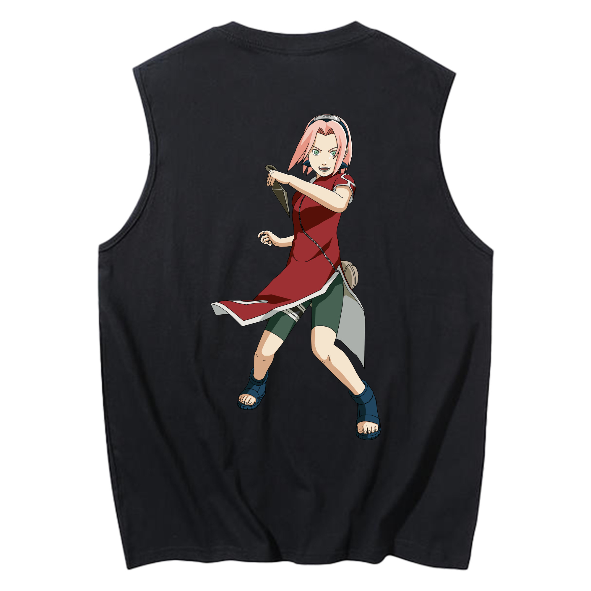 （画像用） NARUTO -ナルト- 春野サクラ Haruno Sakura コットン100％タンクトップ（背面プリント）