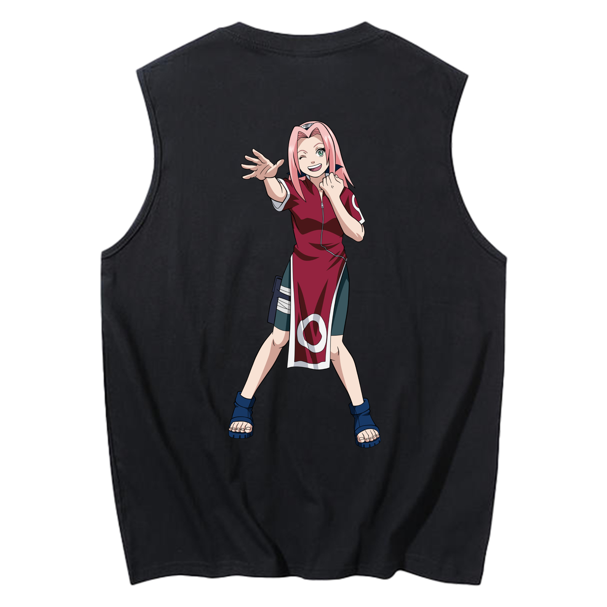 （画像用） NARUTO -ナルト- 春野サクラ Haruno Sakura コットン100％タンクトップ（背面プリント）