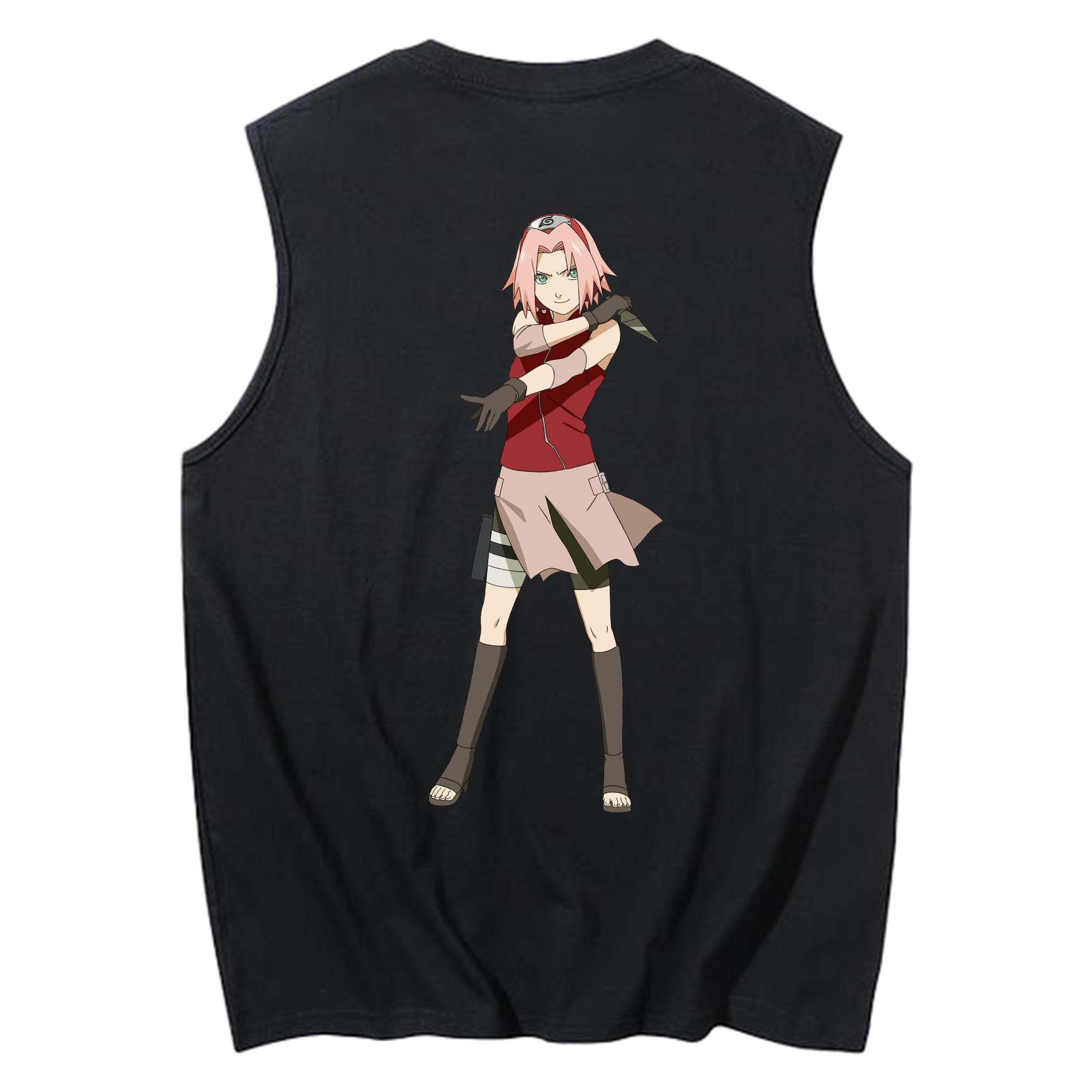 （画像用） NARUTO -ナルト- 春野サクラ Haruno Sakura コットン100％タンクトップ（背面プリント）