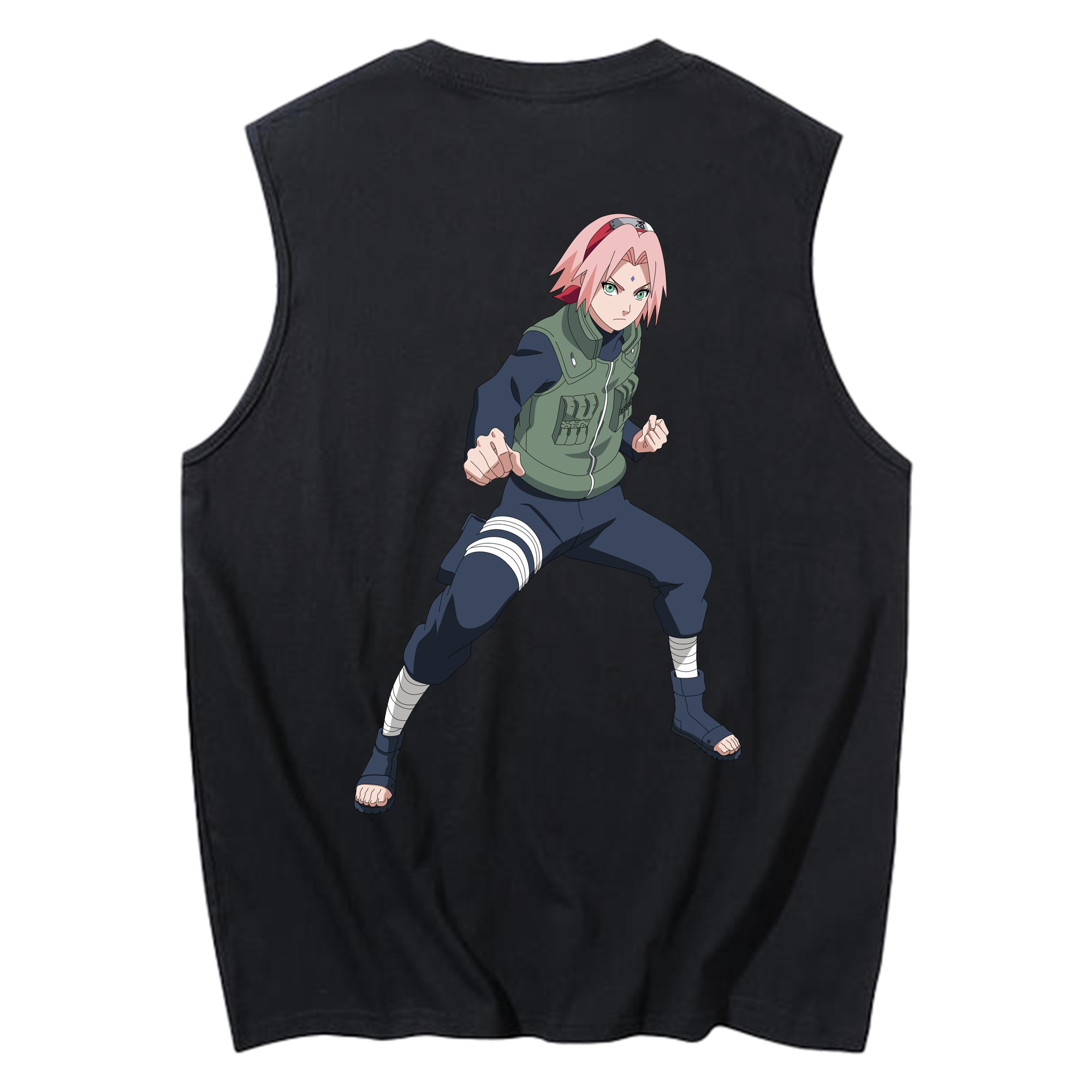 （画像用） NARUTO -ナルト- 春野サクラ Haruno Sakura コットン100％タンクトップ（背面プリント）