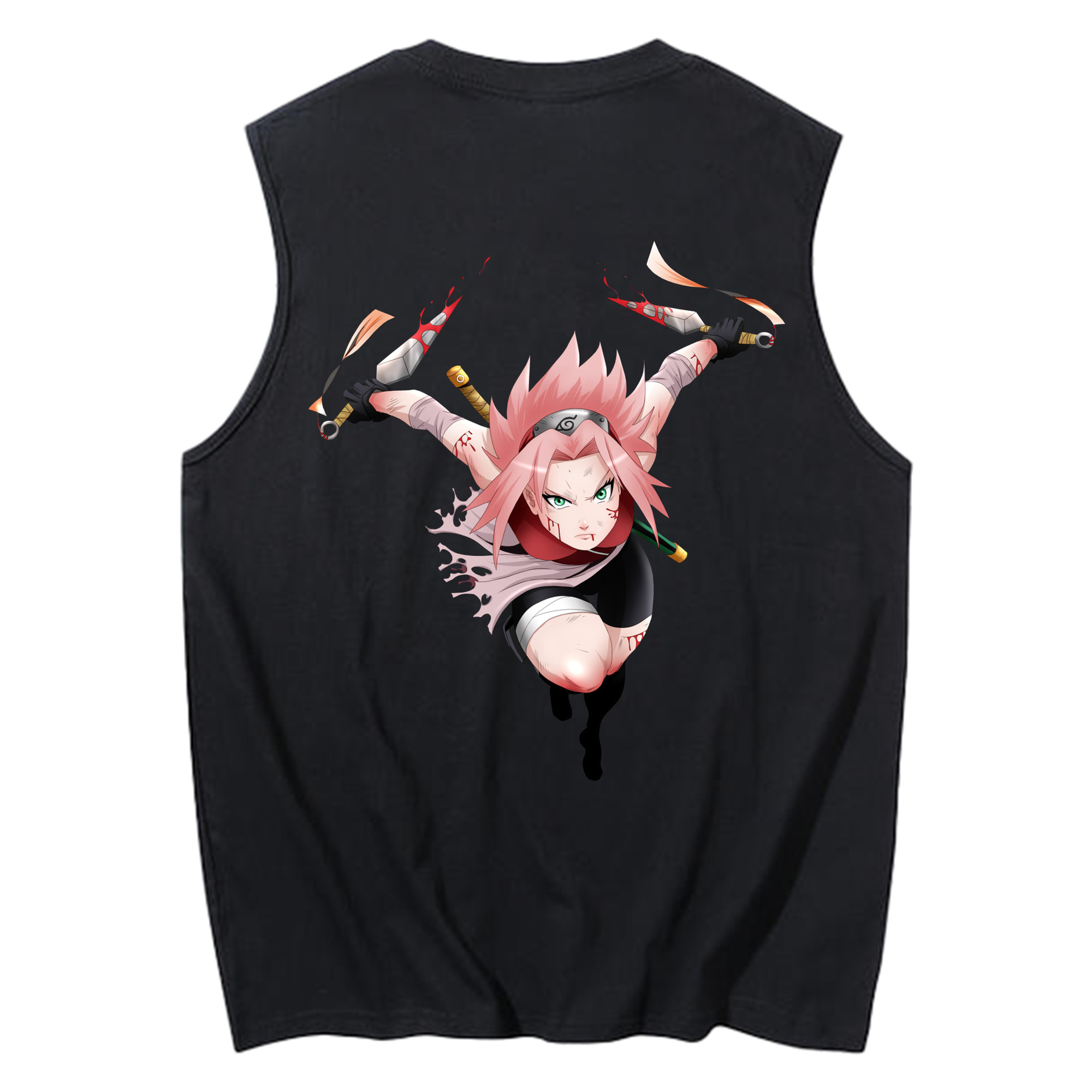 （画像用） NARUTO -ナルト- 春野サクラ Haruno Sakura コットン100％タンクトップ（背面プリント）