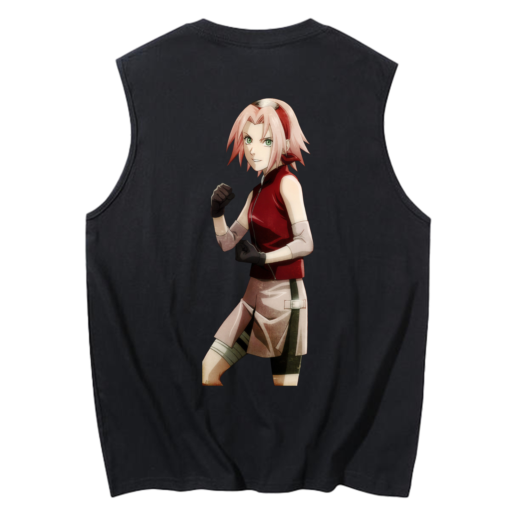 （画像用） NARUTO -ナルト- 春野サクラ Haruno Sakura コットン100％タンクトップ（背面プリント）