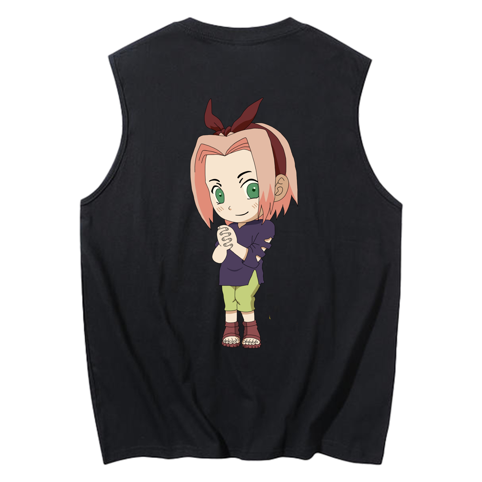 （画像用） NARUTO -ナルト- 春野サクラ Haruno Sakura コットン100％タンクトップ（背面プリント）