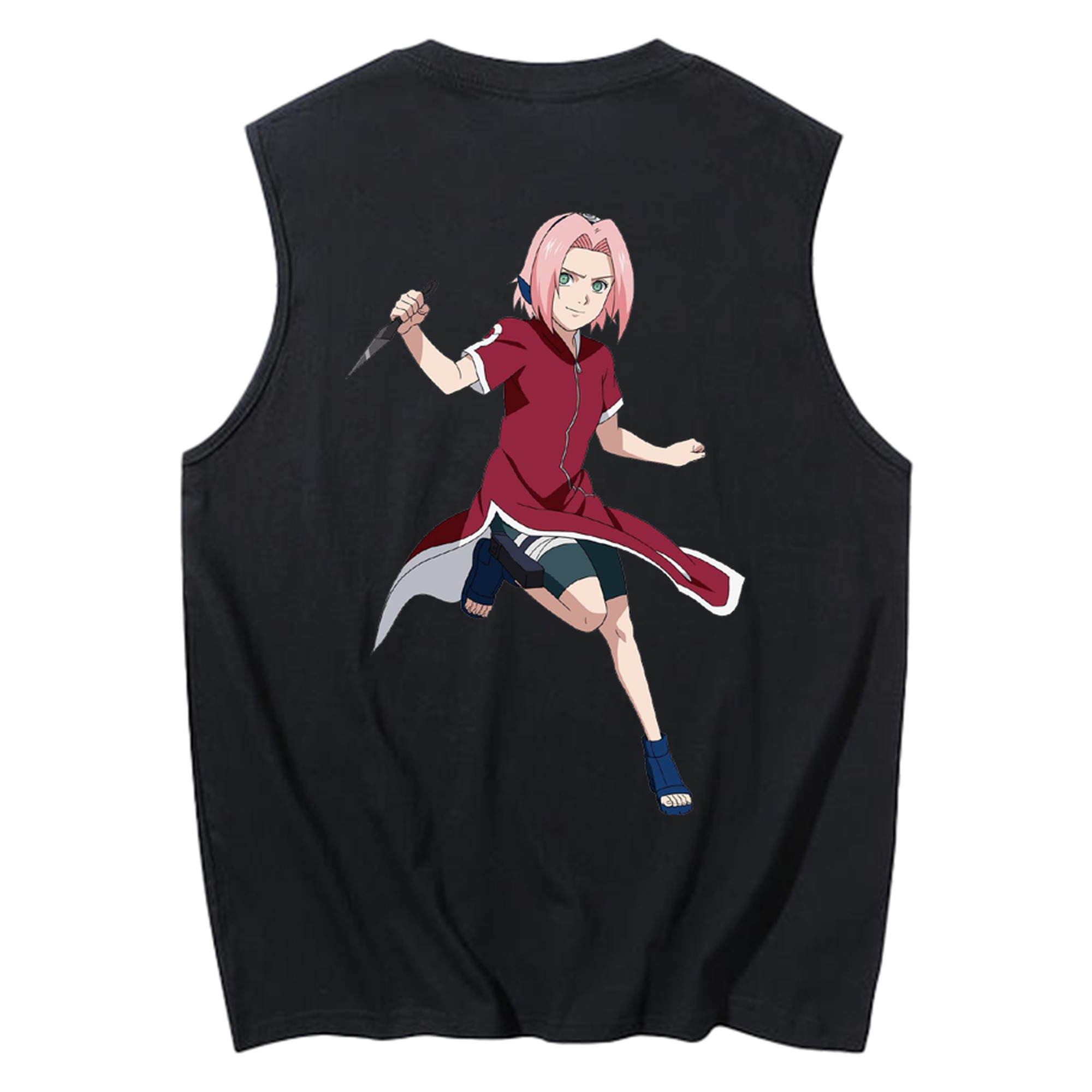 （画像用） NARUTO -ナルト- 春野サクラ Haruno Sakura コットン100％タンクトップ（背面プリント）