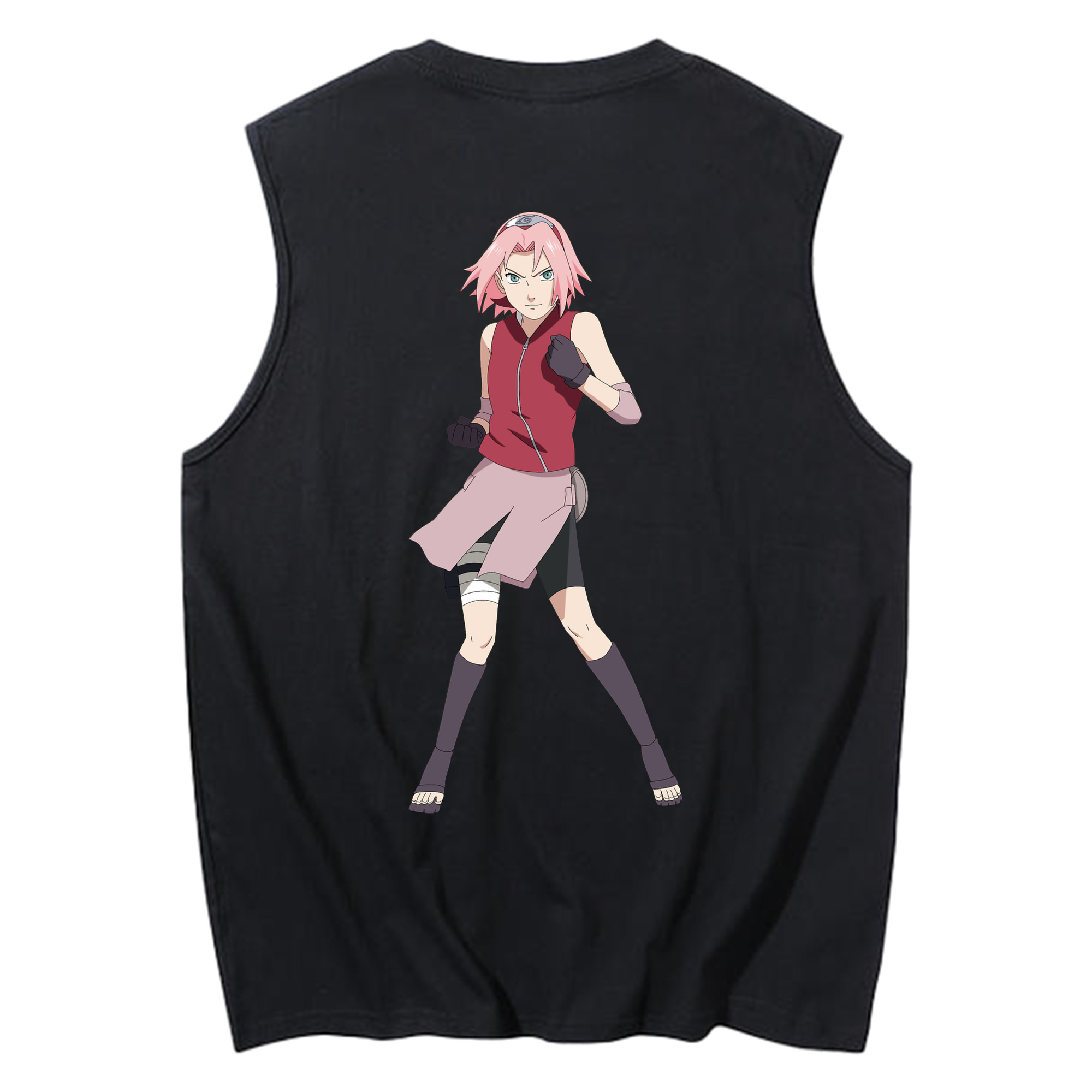 （画像用） NARUTO -ナルト- 春野サクラ Haruno Sakura コットン100％タンクトップ（背面プリント）