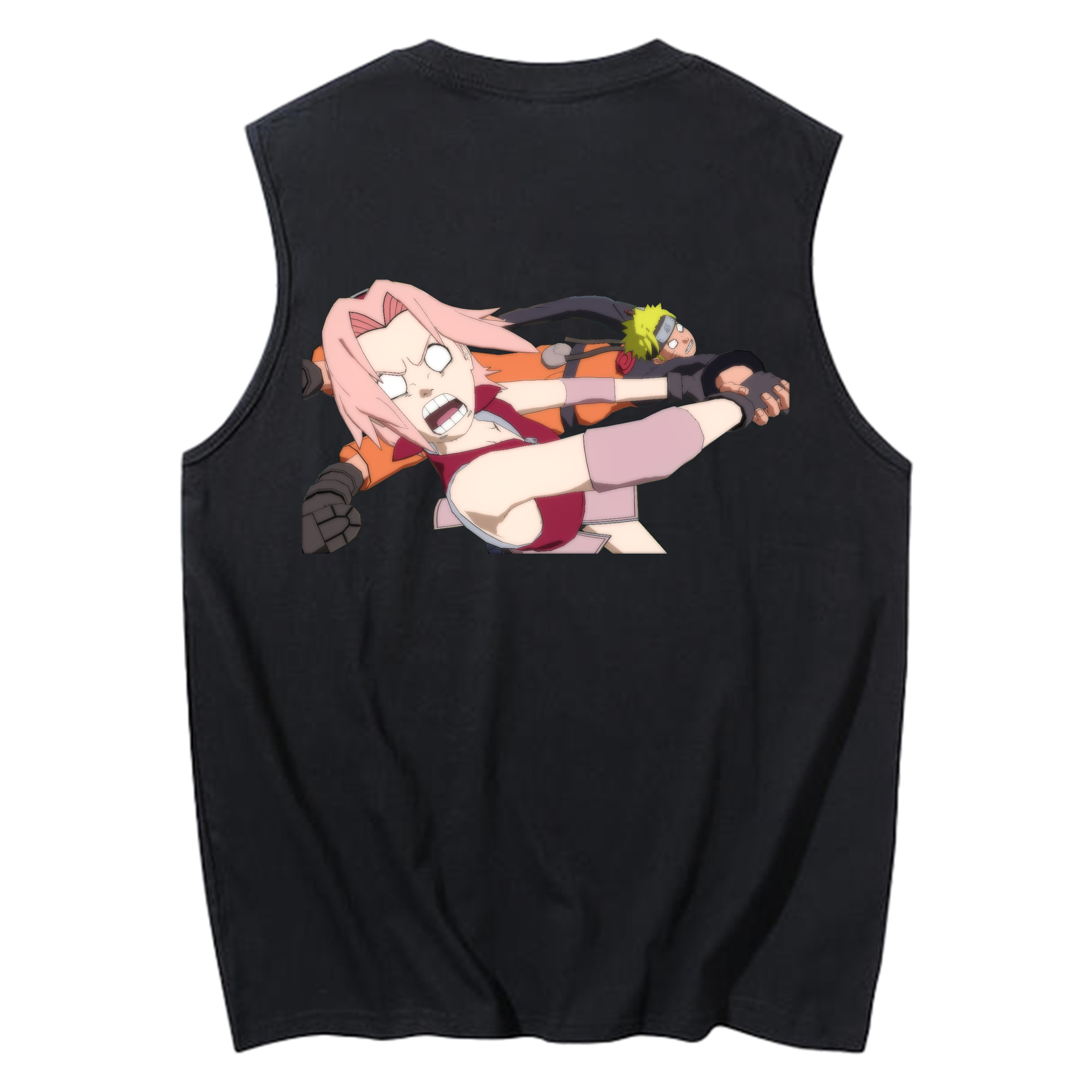 （画像用） NARUTO -ナルト- 春野サクラ Haruno Sakura コットン100％タンクトップ（背面プリント）