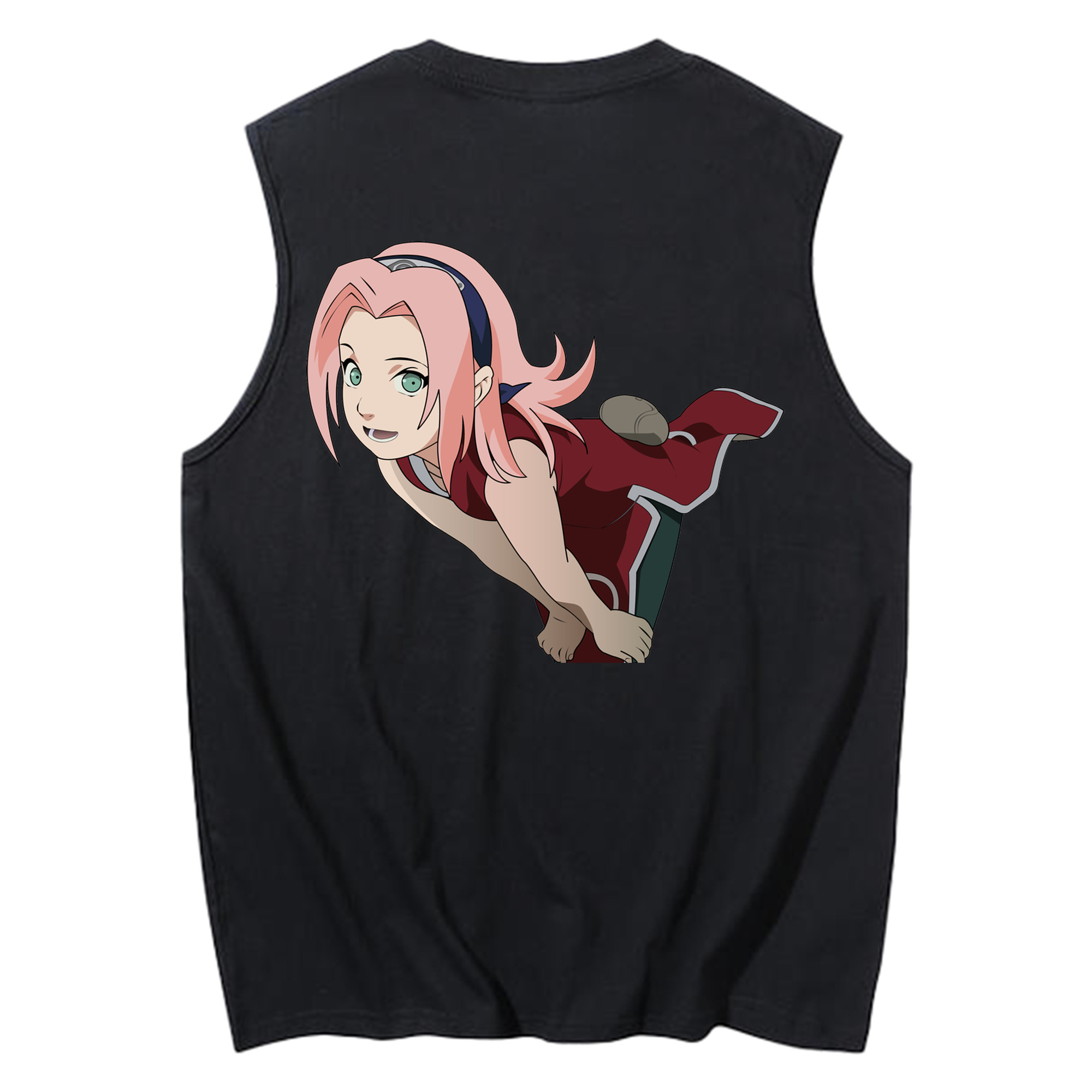 （画像用） NARUTO -ナルト- 春野サクラ Haruno Sakura コットン100％タンクトップ（背面プリント）