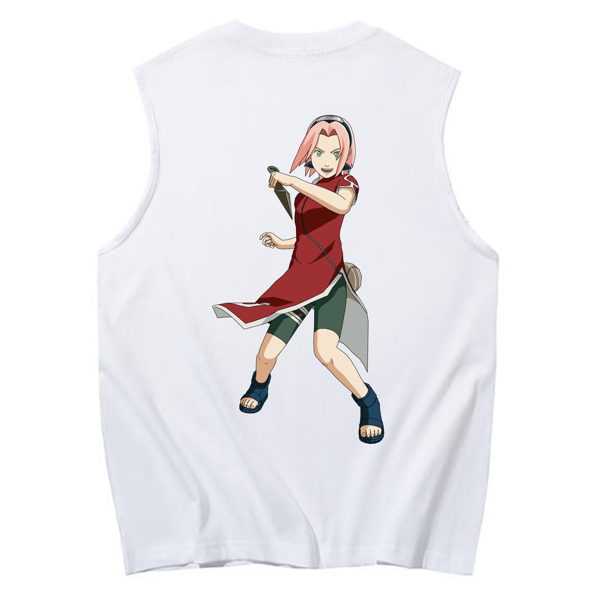 （画像用） NARUTO -ナルト- 春野サクラ Haruno Sakura コットン100％タンクトップ（背面プリント）