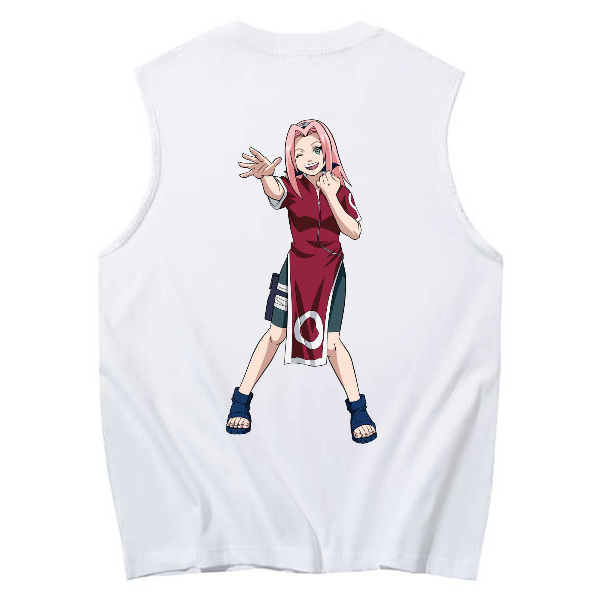 （画像用） NARUTO -ナルト- 春野サクラ Haruno Sakura コットン100％タンクトップ（背面プリント）