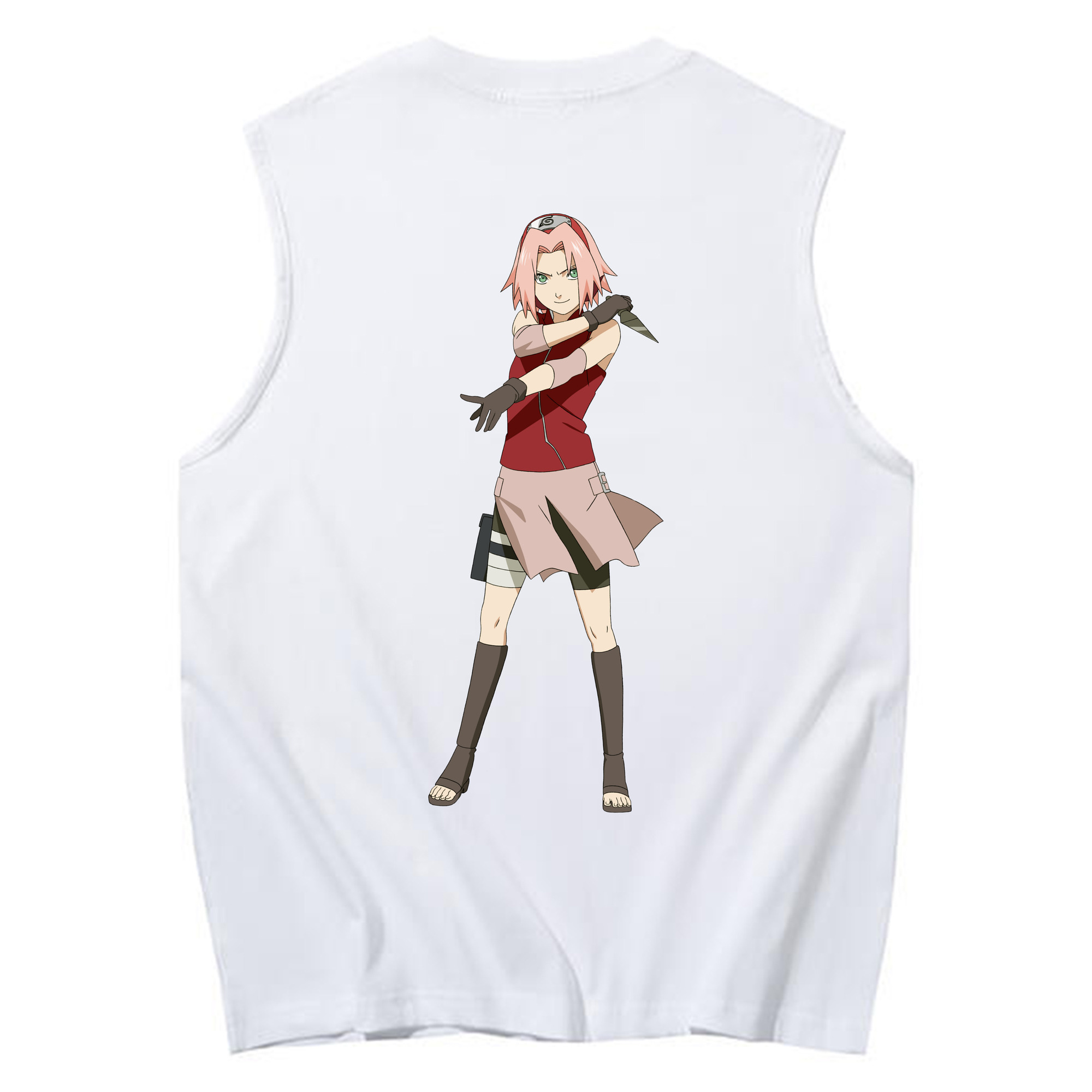 （画像用） NARUTO -ナルト- 春野サクラ Haruno Sakura コットン100％タンクトップ（背面プリント）