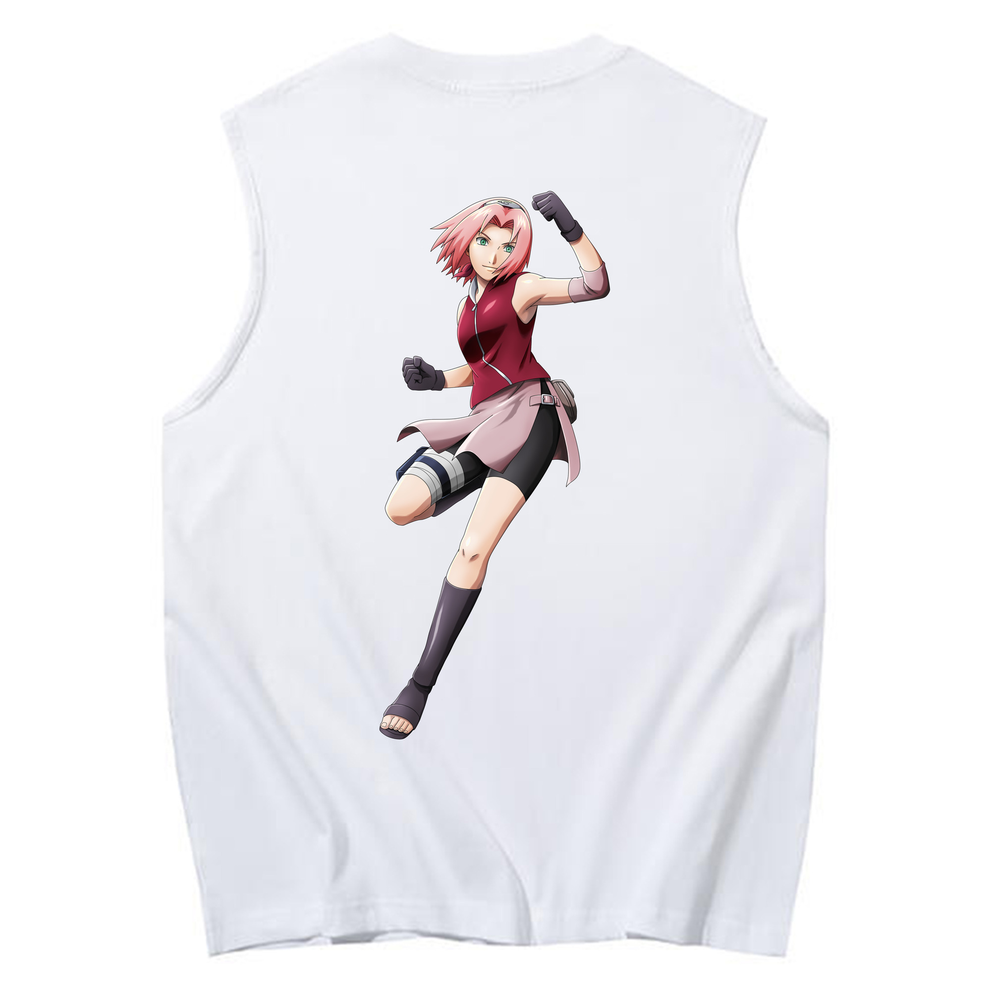 （画像用） NARUTO -ナルト- 春野サクラ Haruno Sakura コットン100％タンクトップ（背面プリント）