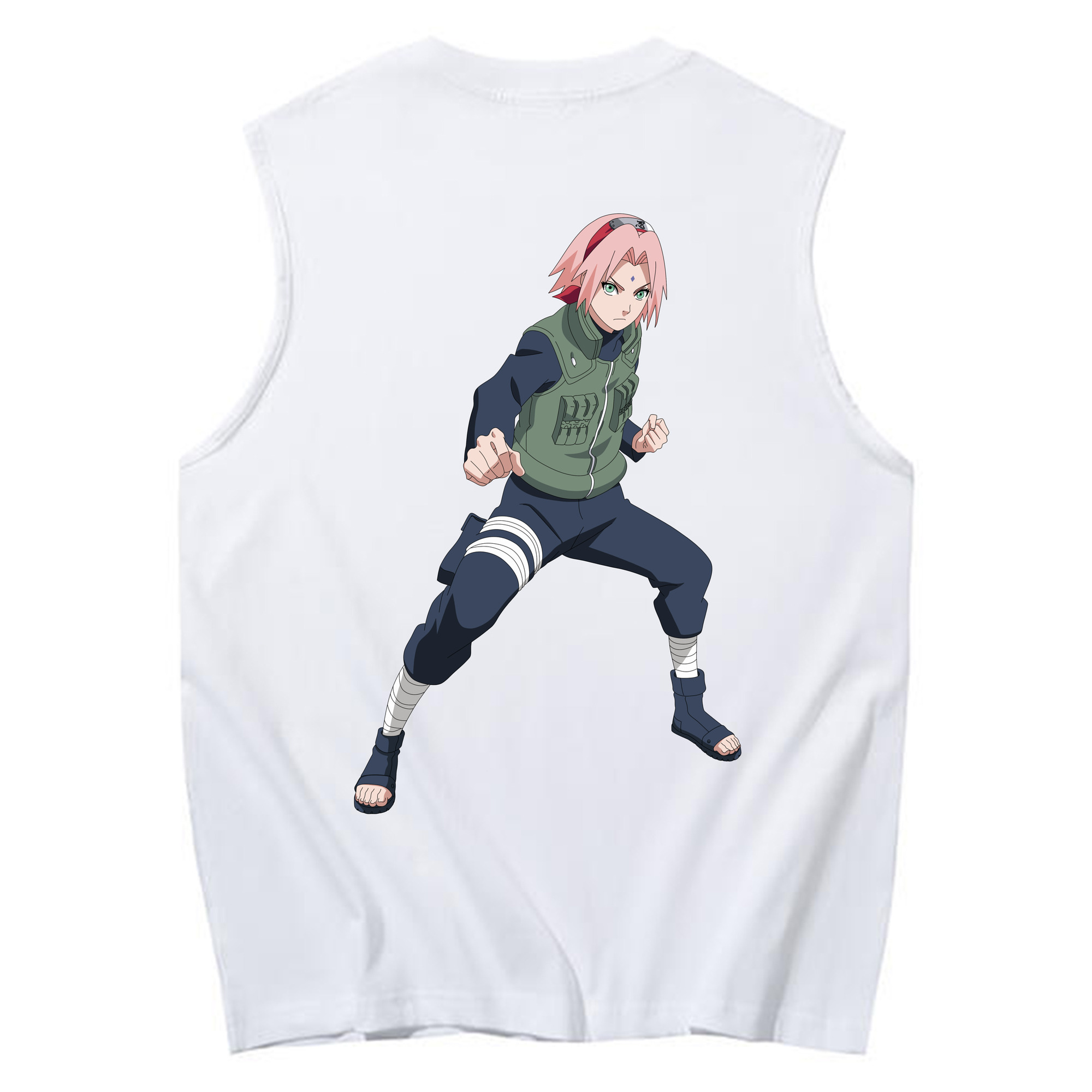 （画像用） NARUTO -ナルト- 春野サクラ Haruno Sakura コットン100％タンクトップ（背面プリント）