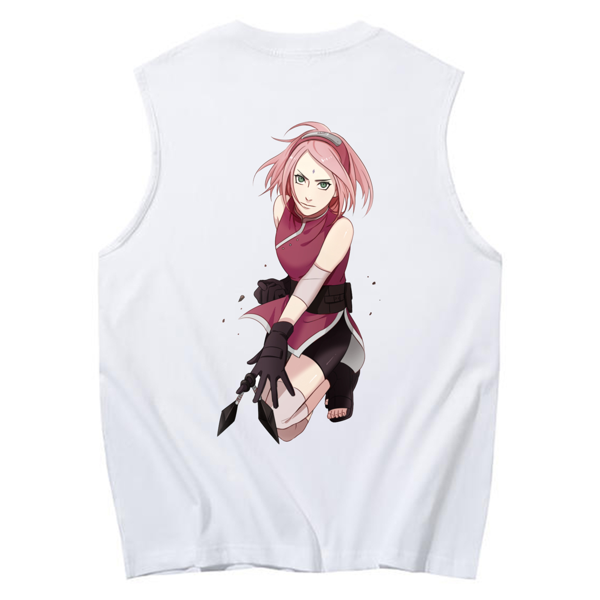 （画像用） NARUTO -ナルト- 春野サクラ Haruno Sakura コットン100％タンクトップ（背面プリント）
