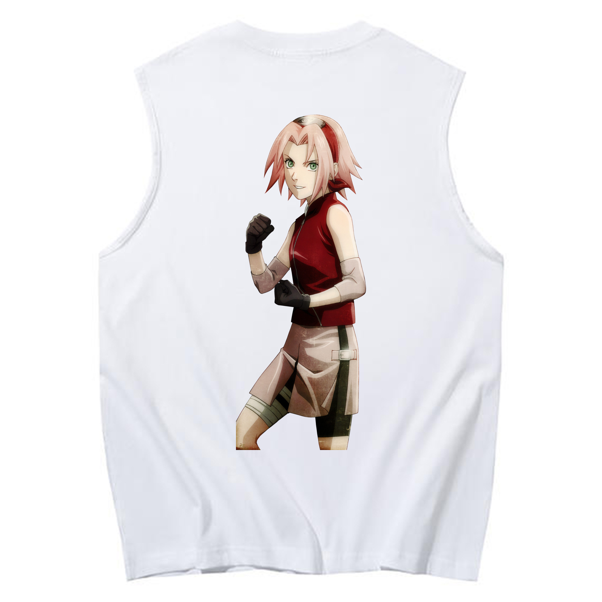 （画像用） NARUTO -ナルト- 春野サクラ Haruno Sakura コットン100％タンクトップ（背面プリント）
