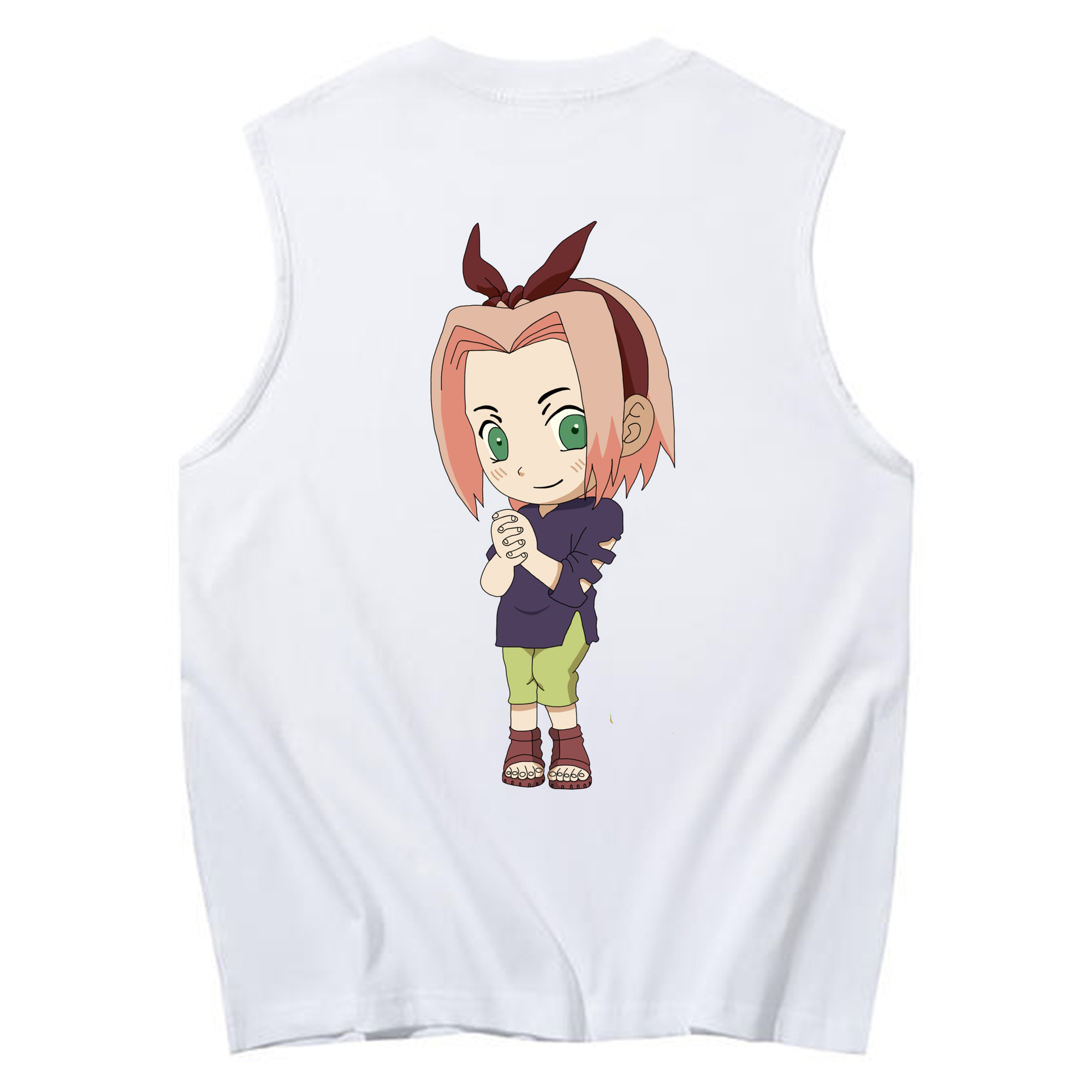 （画像用） NARUTO -ナルト- 春野サクラ Haruno Sakura コットン100％タンクトップ（背面プリント）