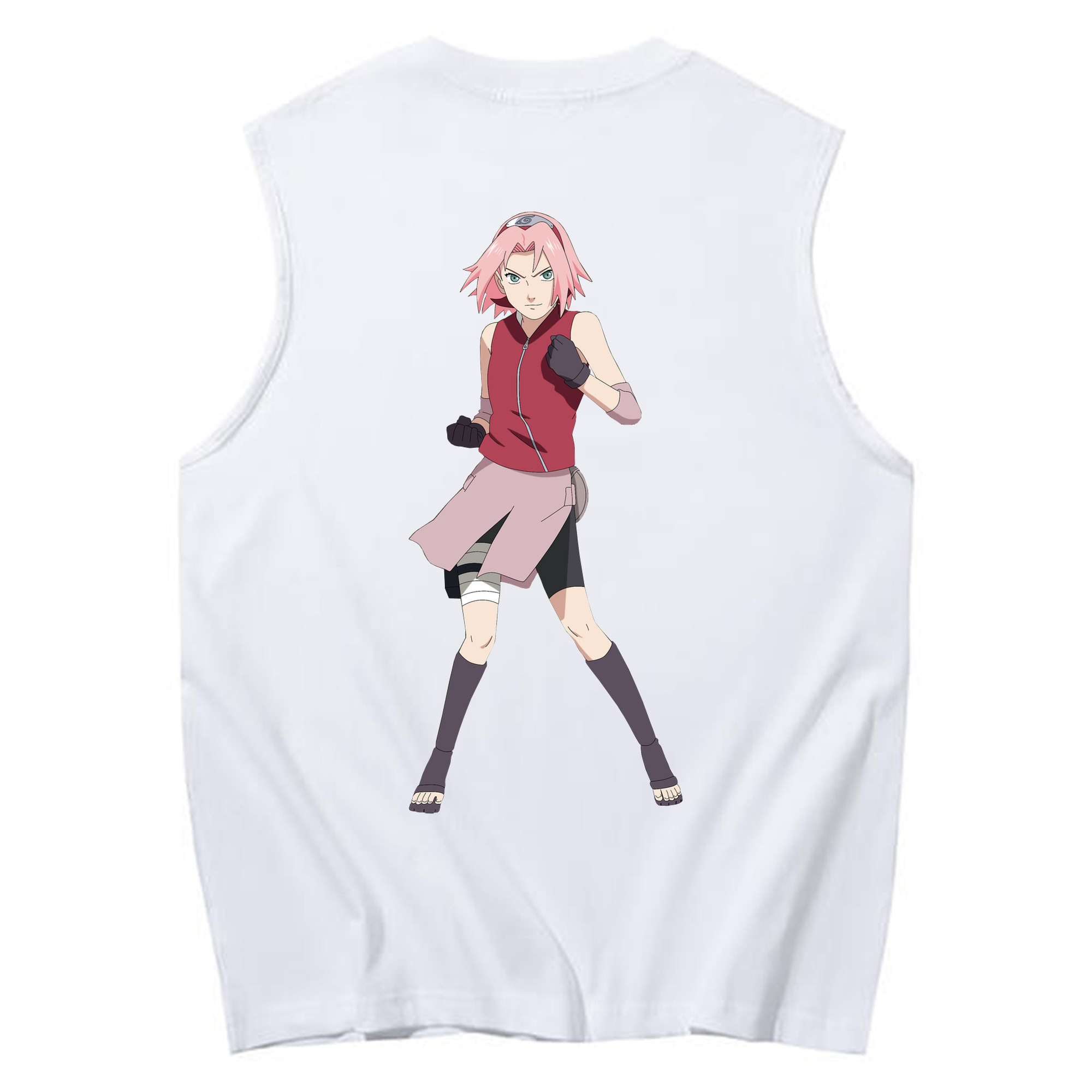 （画像用） NARUTO -ナルト- 春野サクラ Haruno Sakura コットン100％タンクトップ（背面プリント）