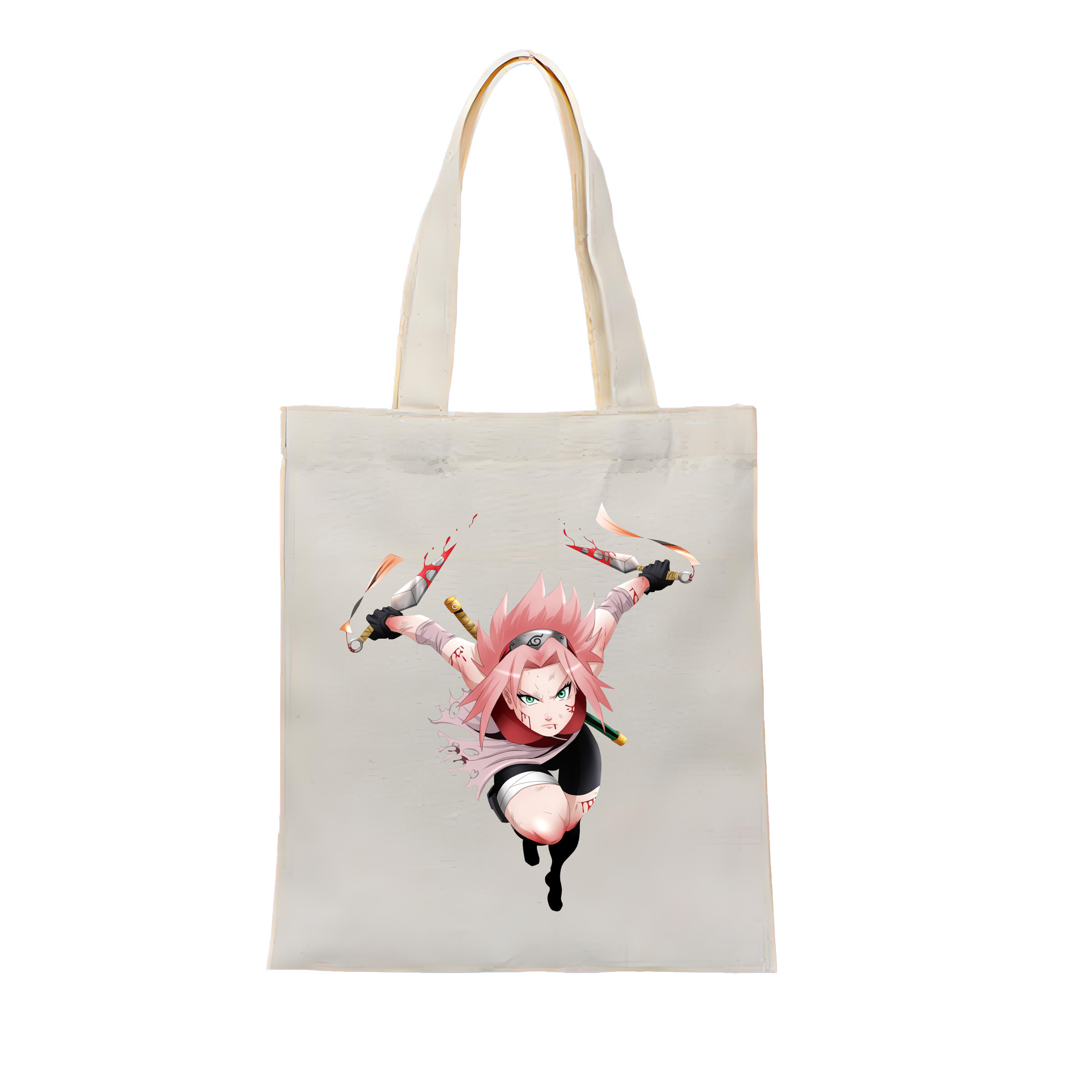 （画像用） NARUTO -ナルト- 春野サクラ Haruno Sakura 縦型キャンバス生地手提げバッグ　トートバッグ