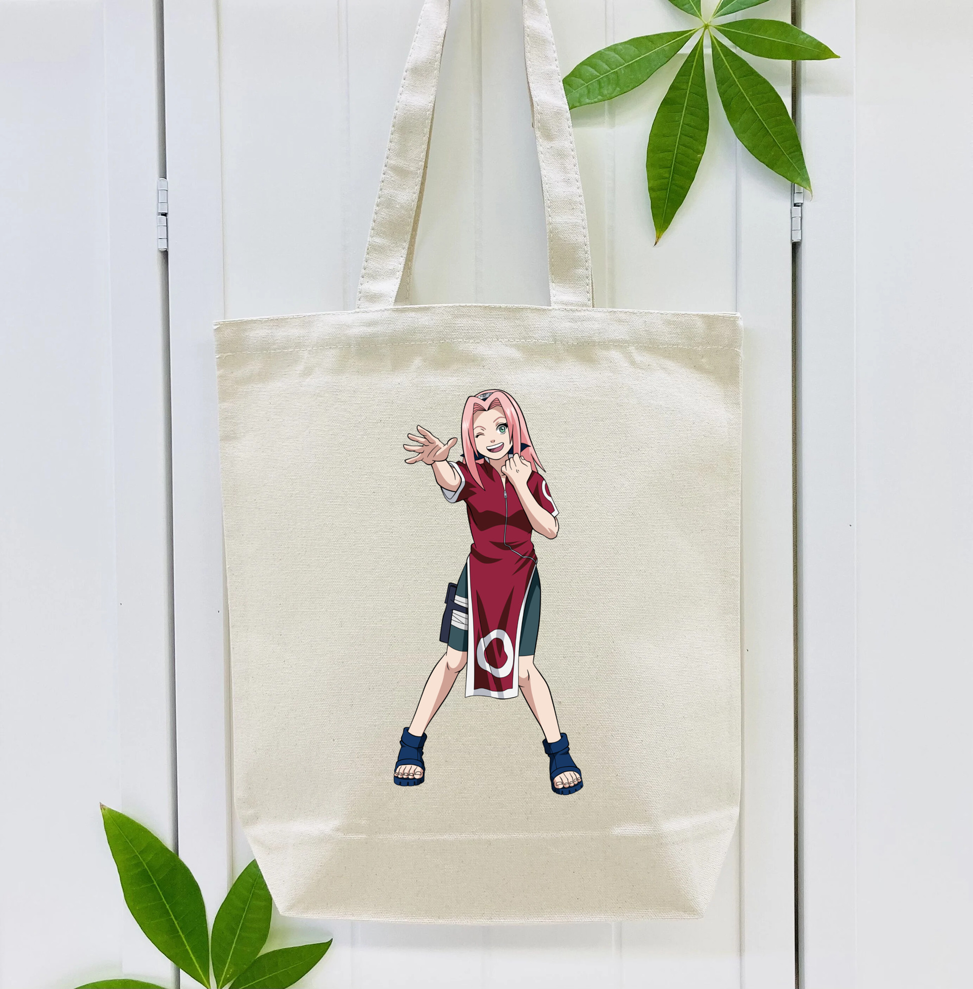 NARUTO -ナルト- 春野サクラ Haruno Sakura 縦型キャンバス生地手提げバッグ　トートバッグ