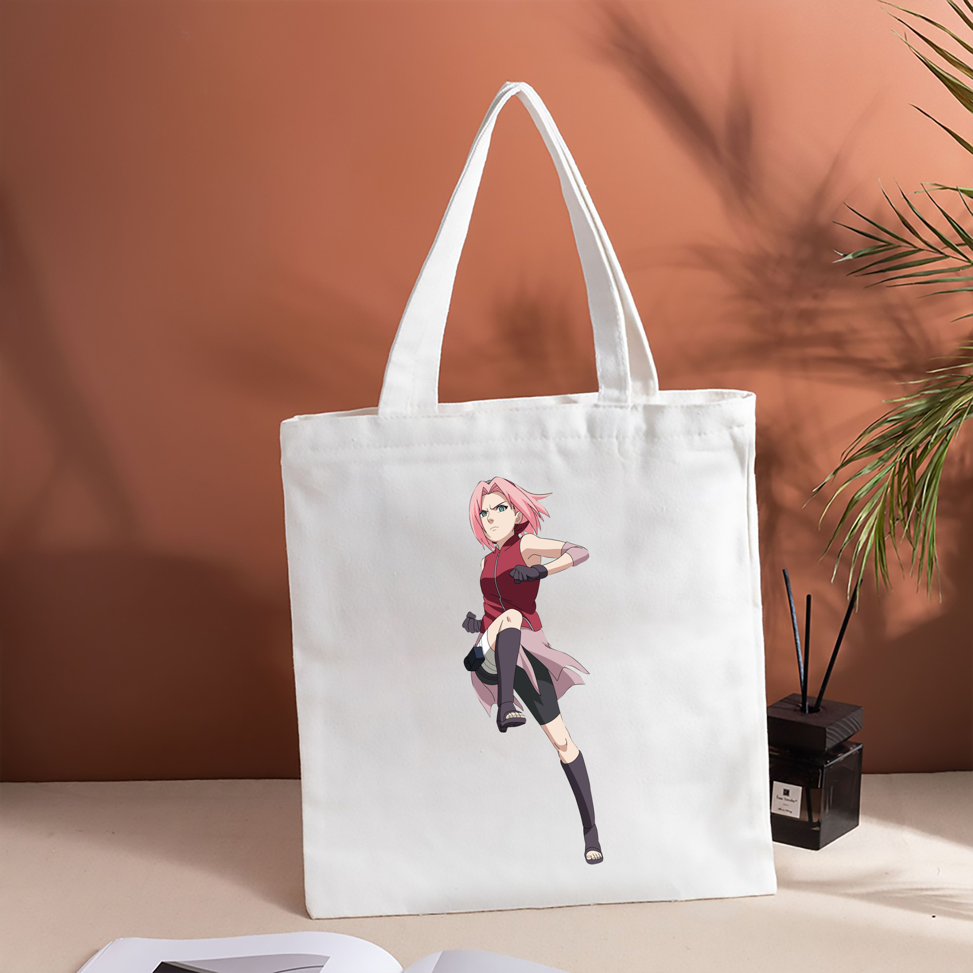 NARUTO -ナルト- 春野サクラ Haruno Sakura 縦型キャンバス生地手提げバッグ　トートバッグ