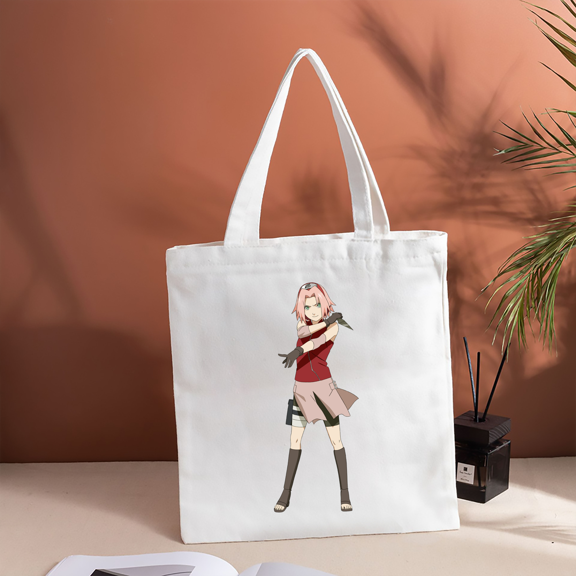 NARUTO -ナルト- 春野サクラ Haruno Sakura 縦型キャンバス生地手提げバッグ　トートバッグ