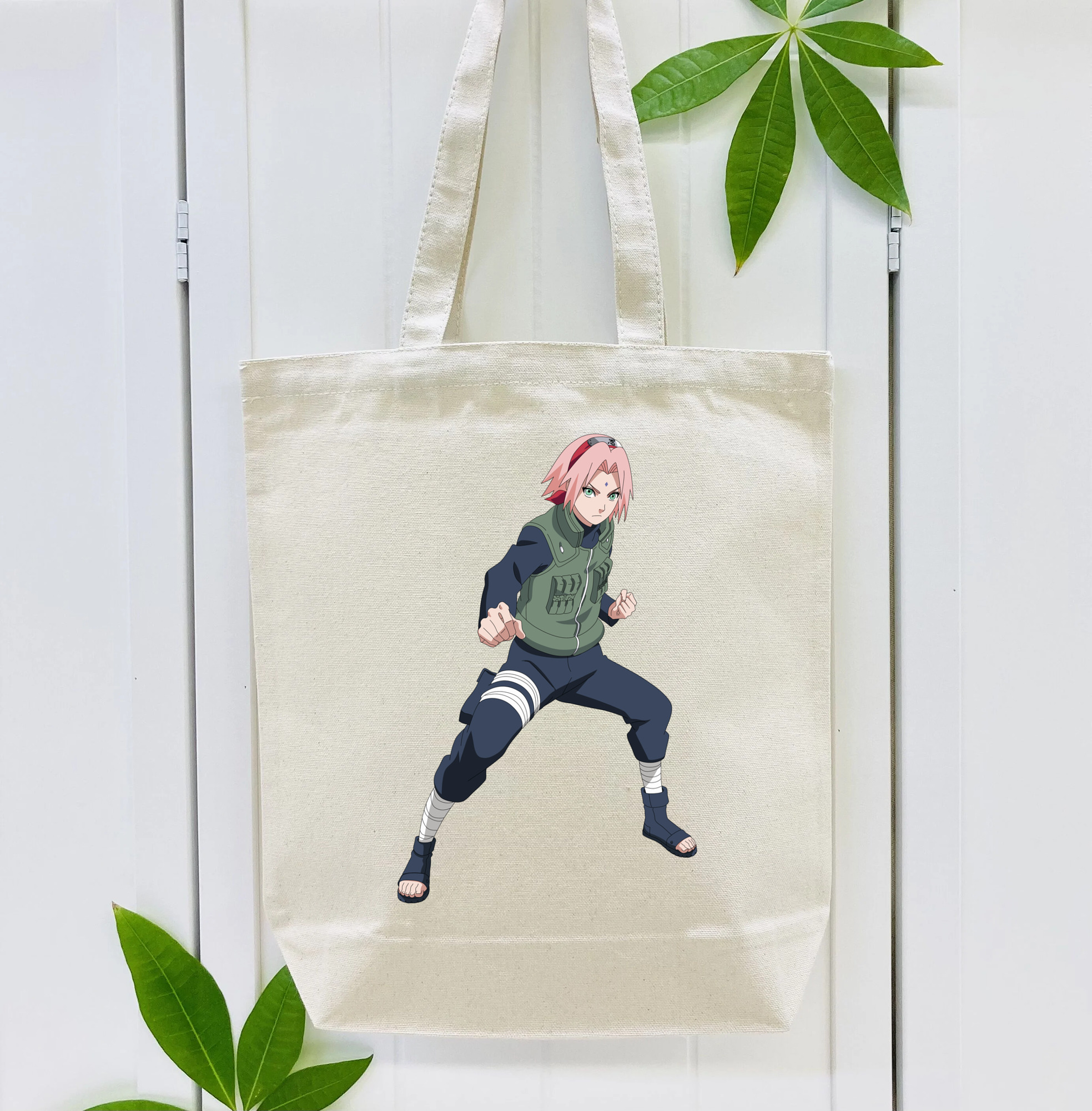 NARUTO -ナルト- 春野サクラ Haruno Sakura 縦型キャンバス生地手提げバッグ　トートバッグ