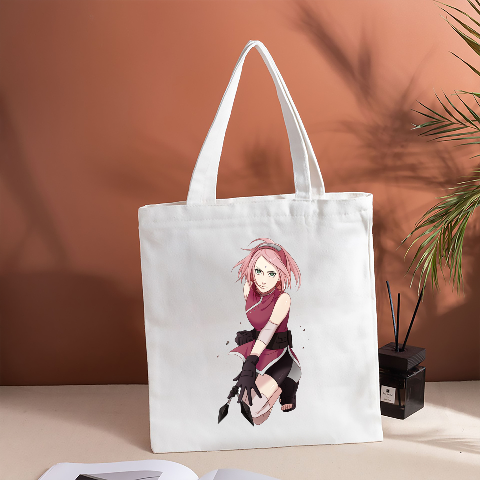 NARUTO -ナルト- 春野サクラ Haruno Sakura 縦型キャンバス生地手提げバッグ　トートバッグ