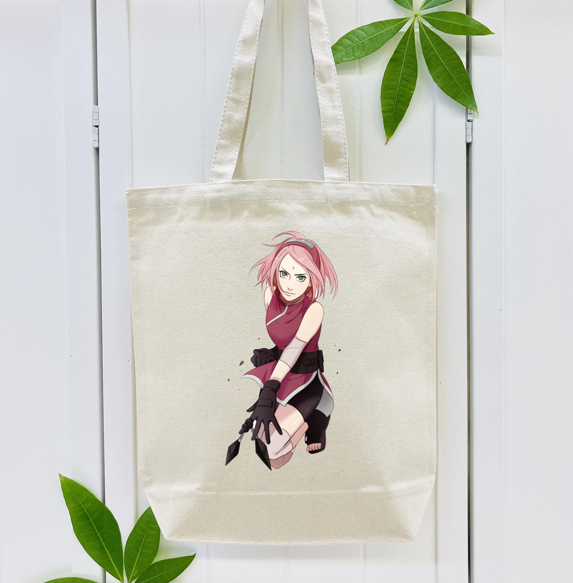 NARUTO -ナルト- 春野サクラ Haruno Sakura 縦型キャンバス生地手提げバッグ　トートバッグ