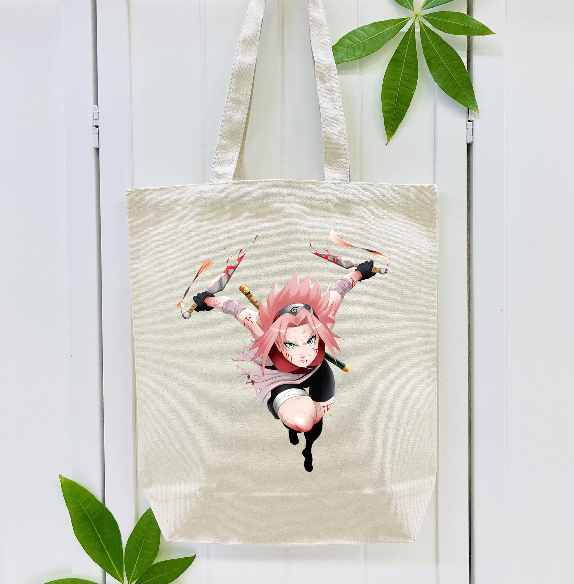 NARUTO -ナルト- 春野サクラ Haruno Sakura 縦型キャンバス生地手提げバッグ　トートバッグ