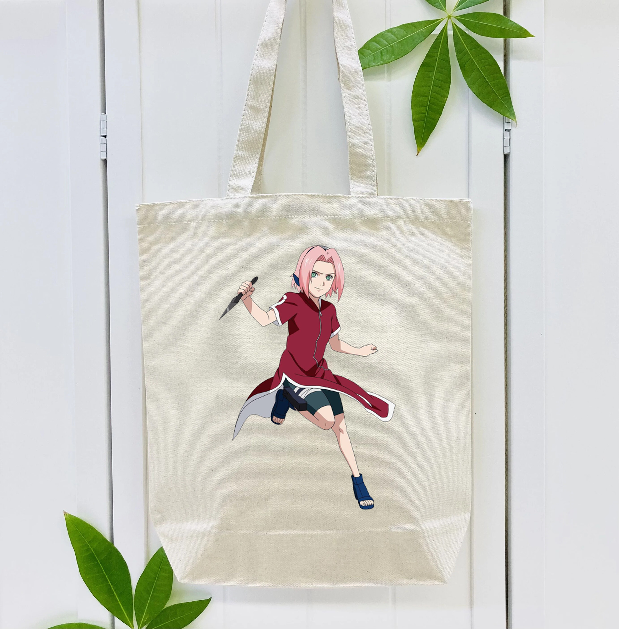 NARUTO -ナルト- 春野サクラ Haruno Sakura 縦型キャンバス生地手提げバッグ　トートバッグ