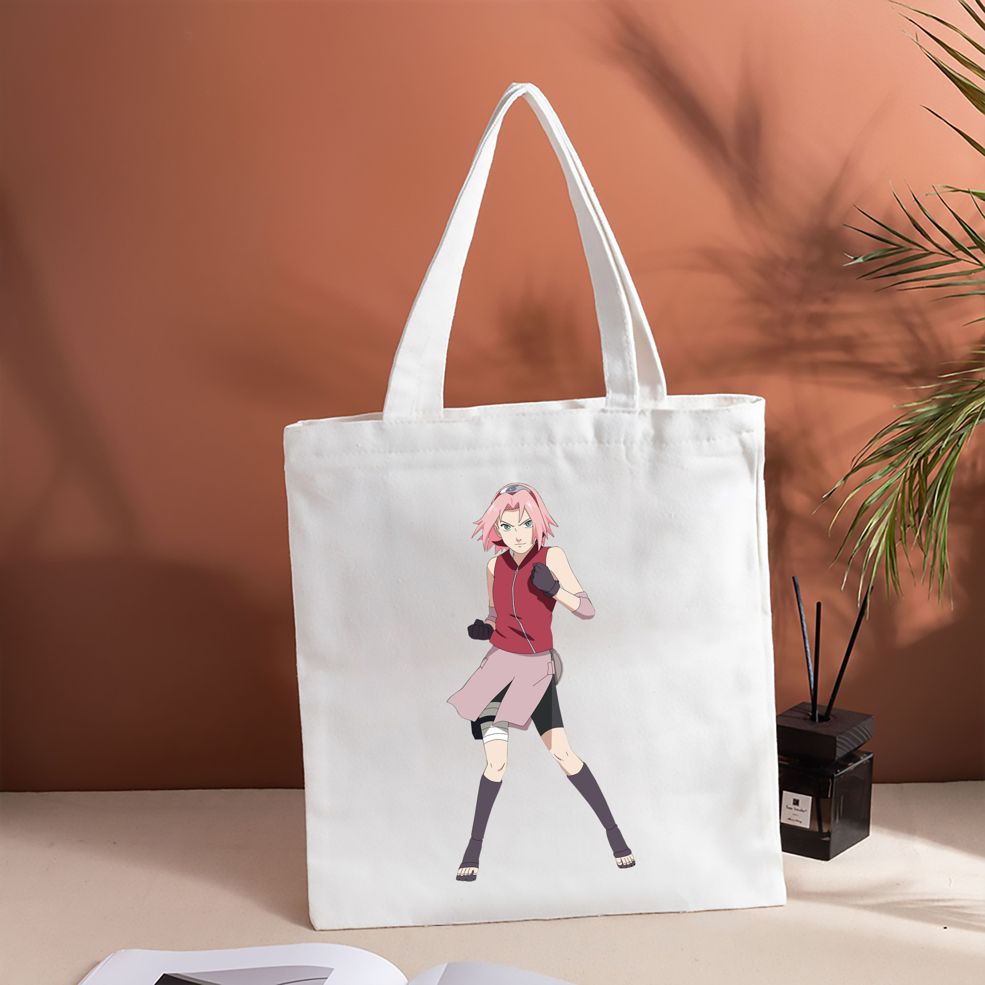 NARUTO -ナルト- 春野サクラ Haruno Sakura 縦型キャンバス生地手提げバッグ　トートバッグ