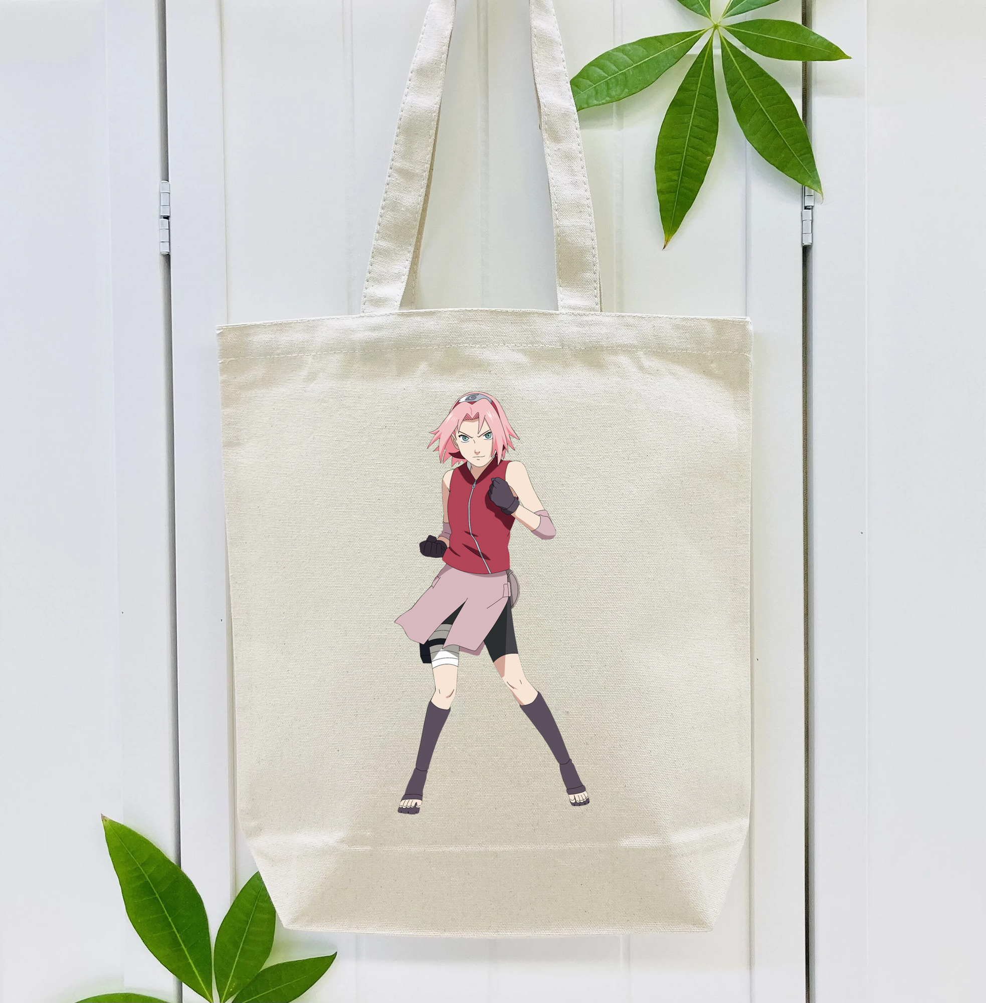 NARUTO -ナルト- 春野サクラ Haruno Sakura 縦型キャンバス生地手提げバッグ　トートバッグ