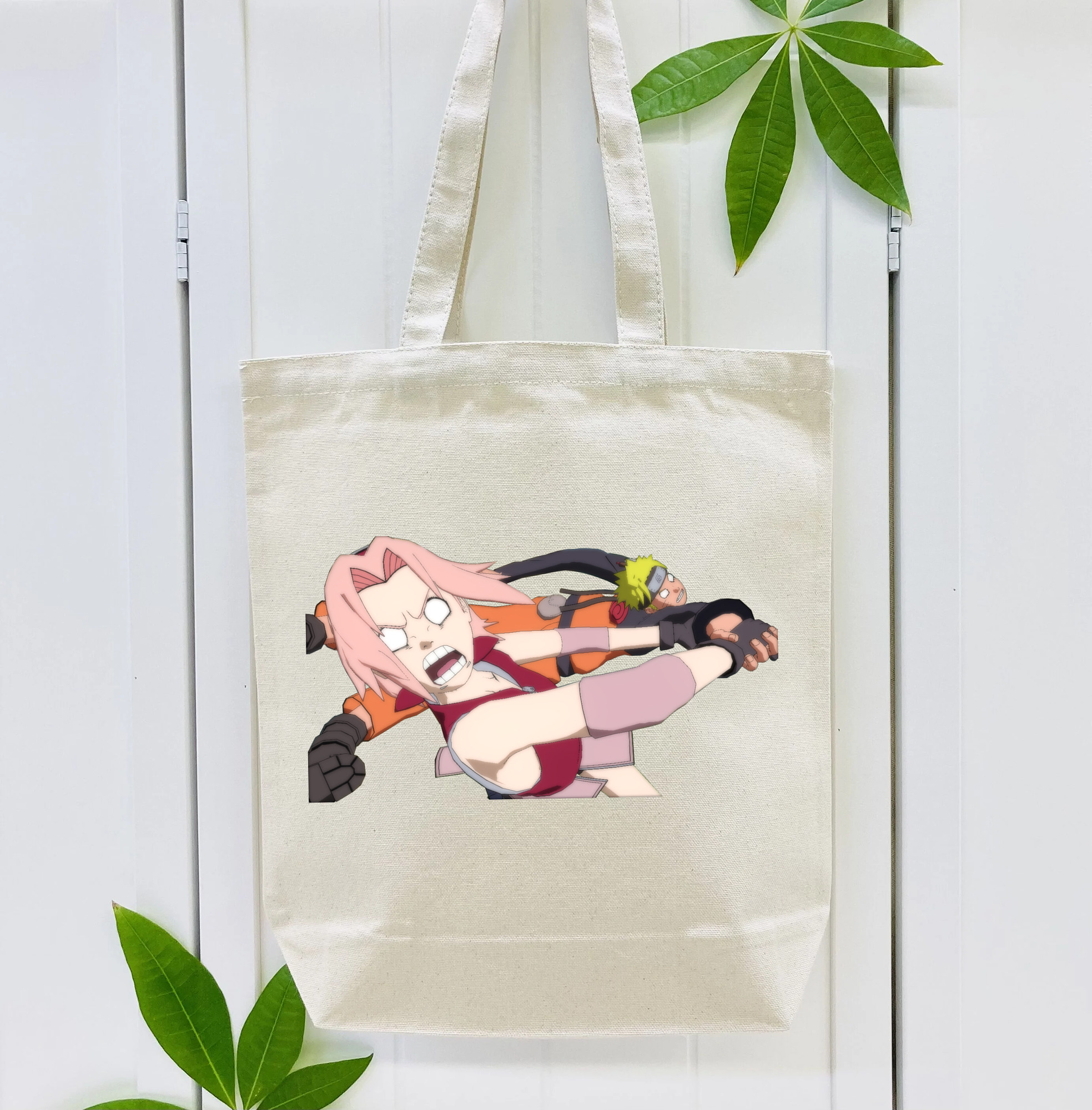 NARUTO -ナルト- 春野サクラ Haruno Sakura 縦型キャンバス生地手提げバッグ　トートバッグ
