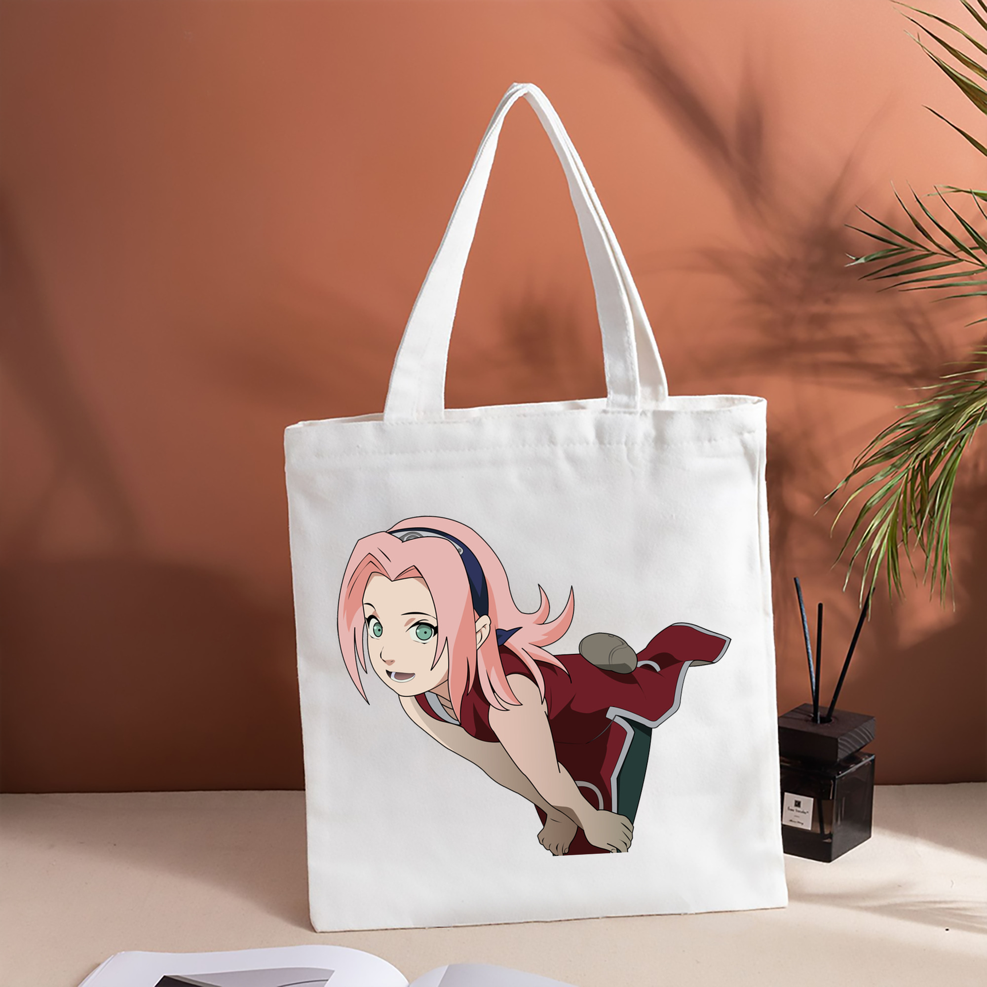 NARUTO -ナルト- 春野サクラ Haruno Sakura 縦型キャンバス生地手提げバッグ　トートバッグ