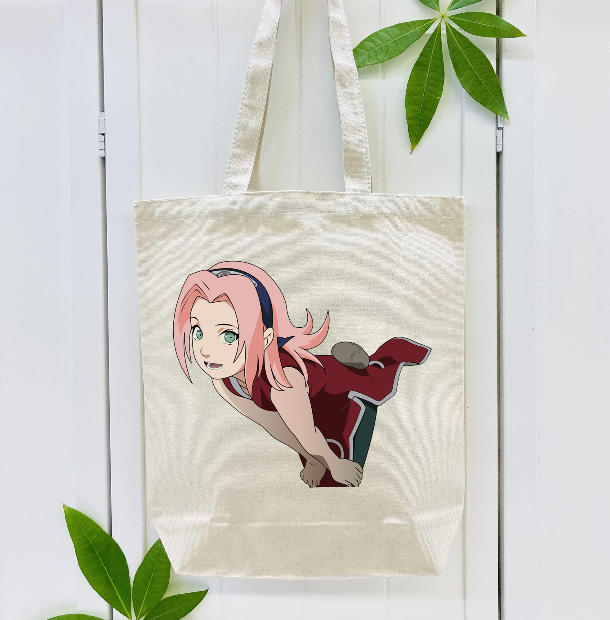 NARUTO -ナルト- 春野サクラ Haruno Sakura 縦型キャンバス生地手提げバッグ　トートバッグ