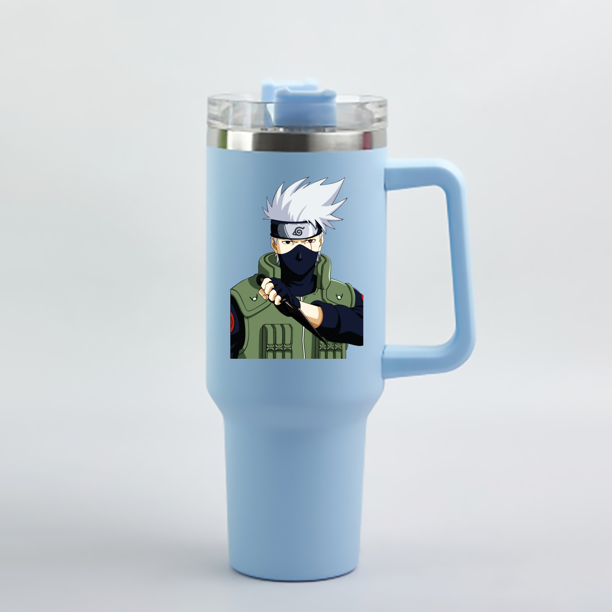 （画像用） NARUTO -ナルト- はたけ カカシ Hatake Kakashi 1200mL車用タンブラー - クリスタルステッカー（プラスチックストロー付き）