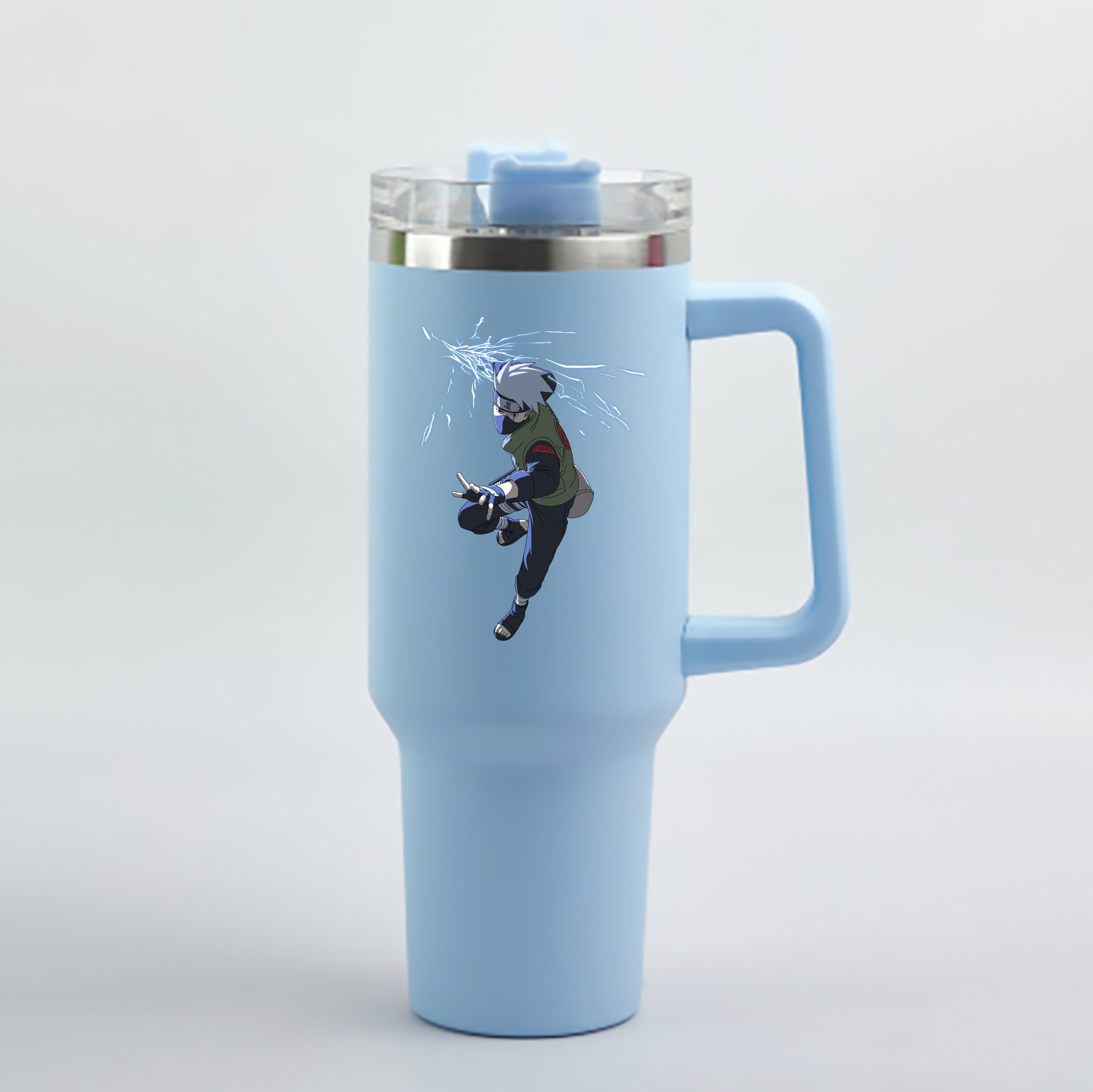 （画像用） NARUTO -ナルト- はたけ カカシ Hatake Kakashi 1200mL車用タンブラー - クリスタルステッカー（プラスチックストロー付き）