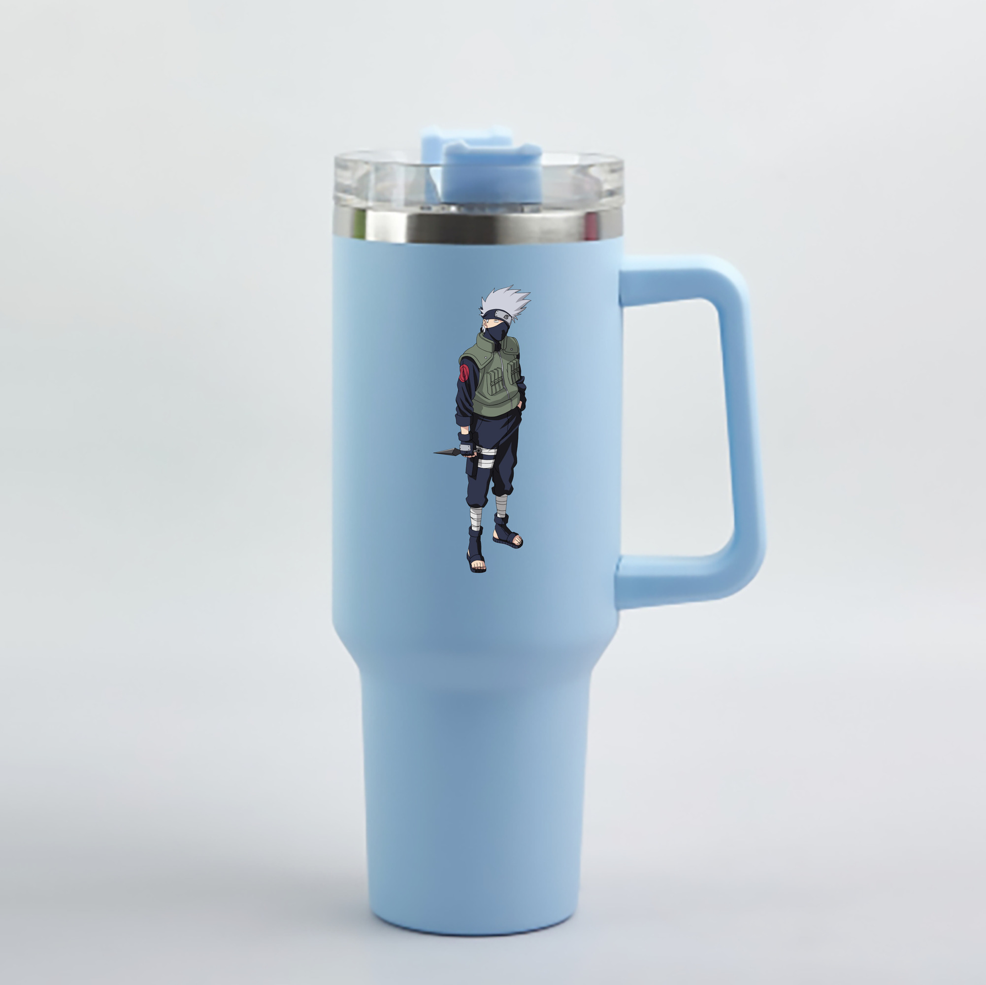 （画像用） NARUTO -ナルト- はたけ カカシ Hatake Kakashi 1200mL車用タンブラー - クリスタルステッカー（プラスチックストロー付き）